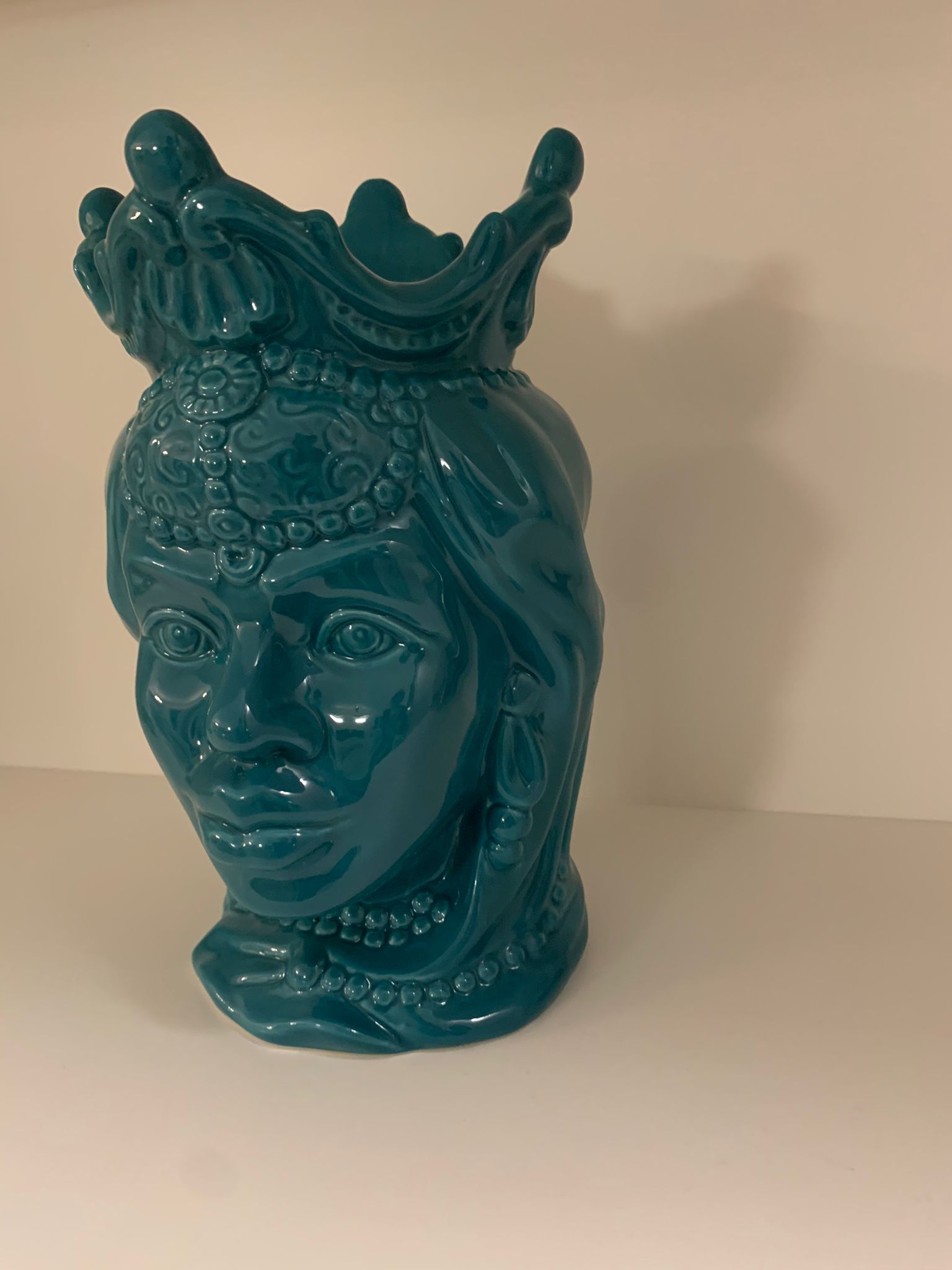 Baroni Home testa di moro ceramica regina gialla 24 cm