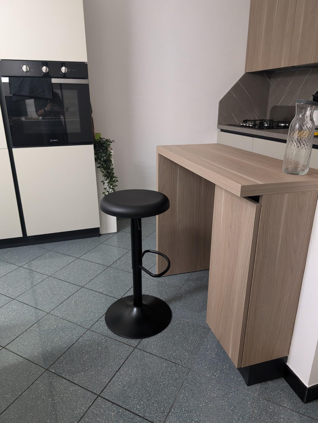 Baroni Home Sgabello Girevole Bianco 1 Pezzo Regolabile Ecopelle