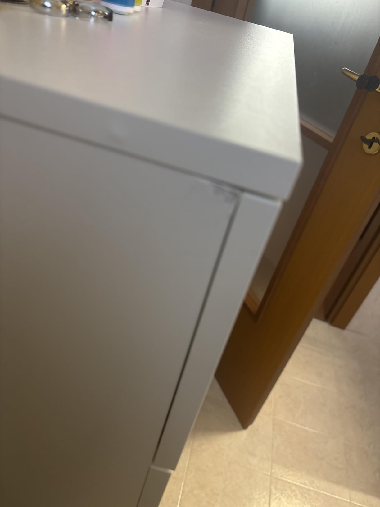 Baroni Home Cassettiera 5 Cassetti Bianca 60x40x110 in Nobilitato