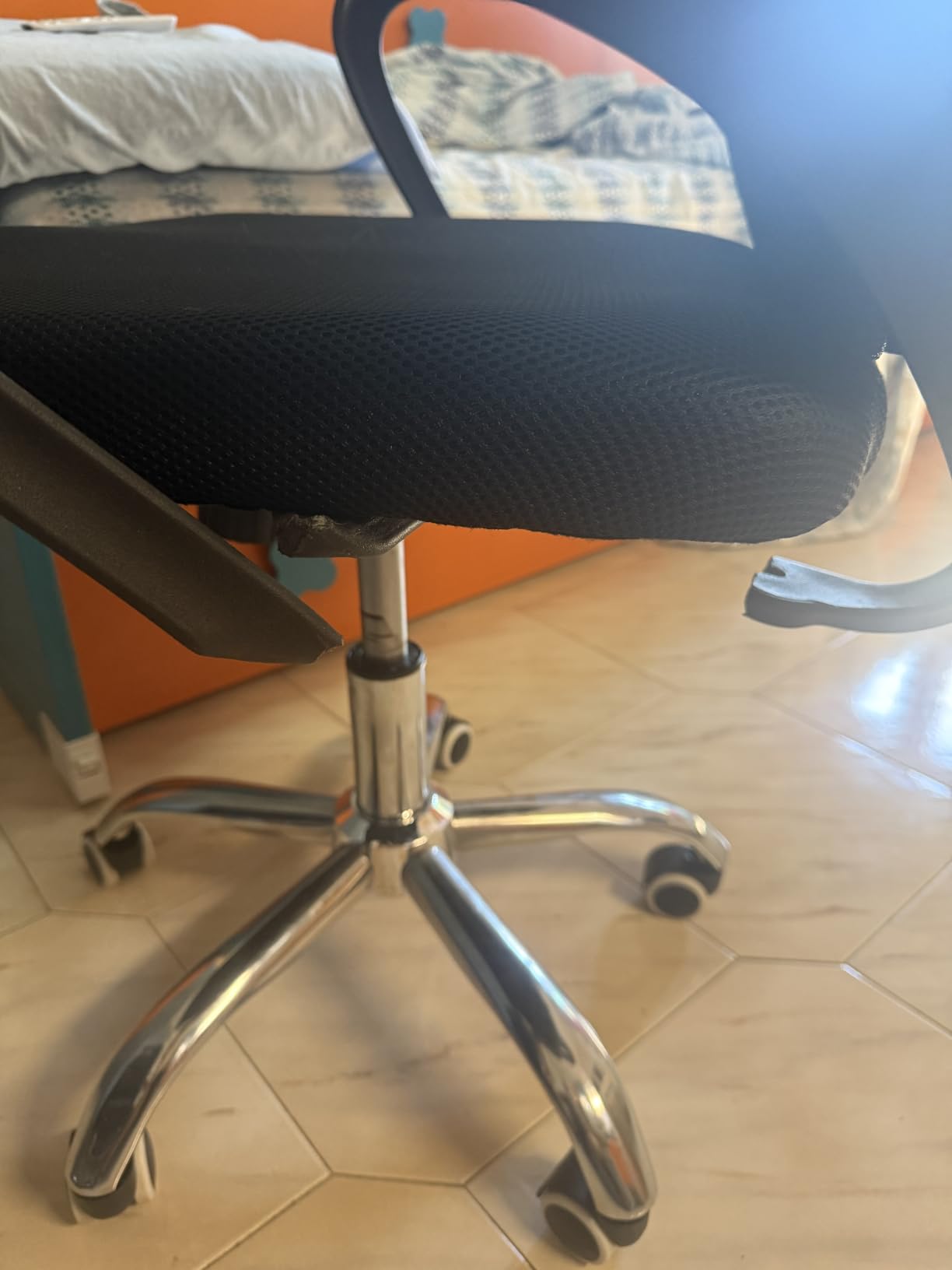 Baroni Home Sedia Ufficio Ergonomica Nera Braccioli Pieghevoli