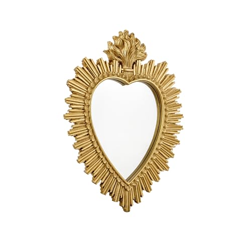 Baroni Home Ex Voto Cuore Sacro specchio oro 30x3x38 cm resina