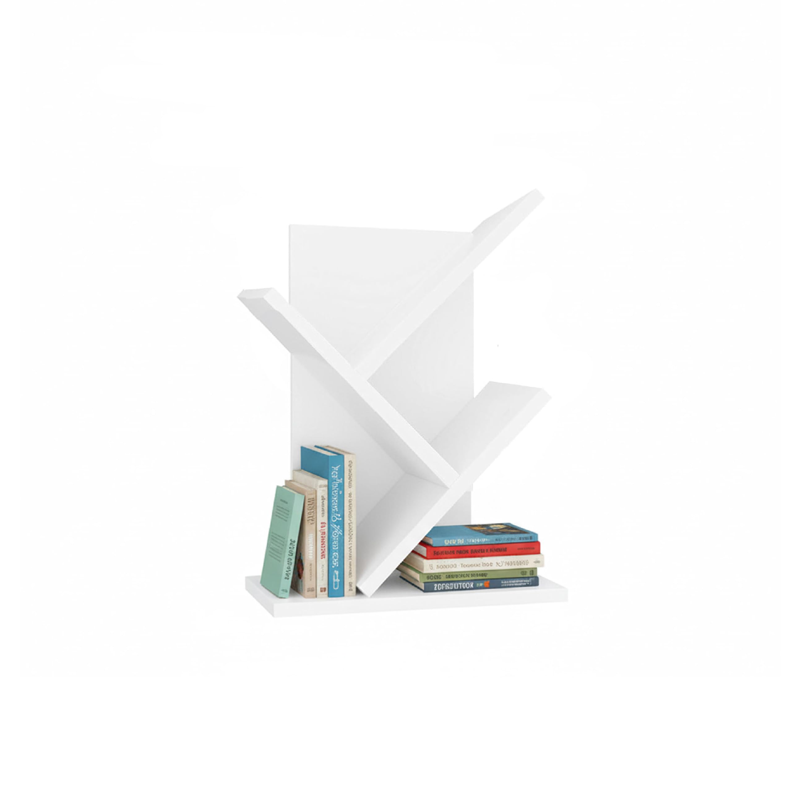 Baroni Home Libreria Albero 8 Ripiani Bianca 20x40x127 cm