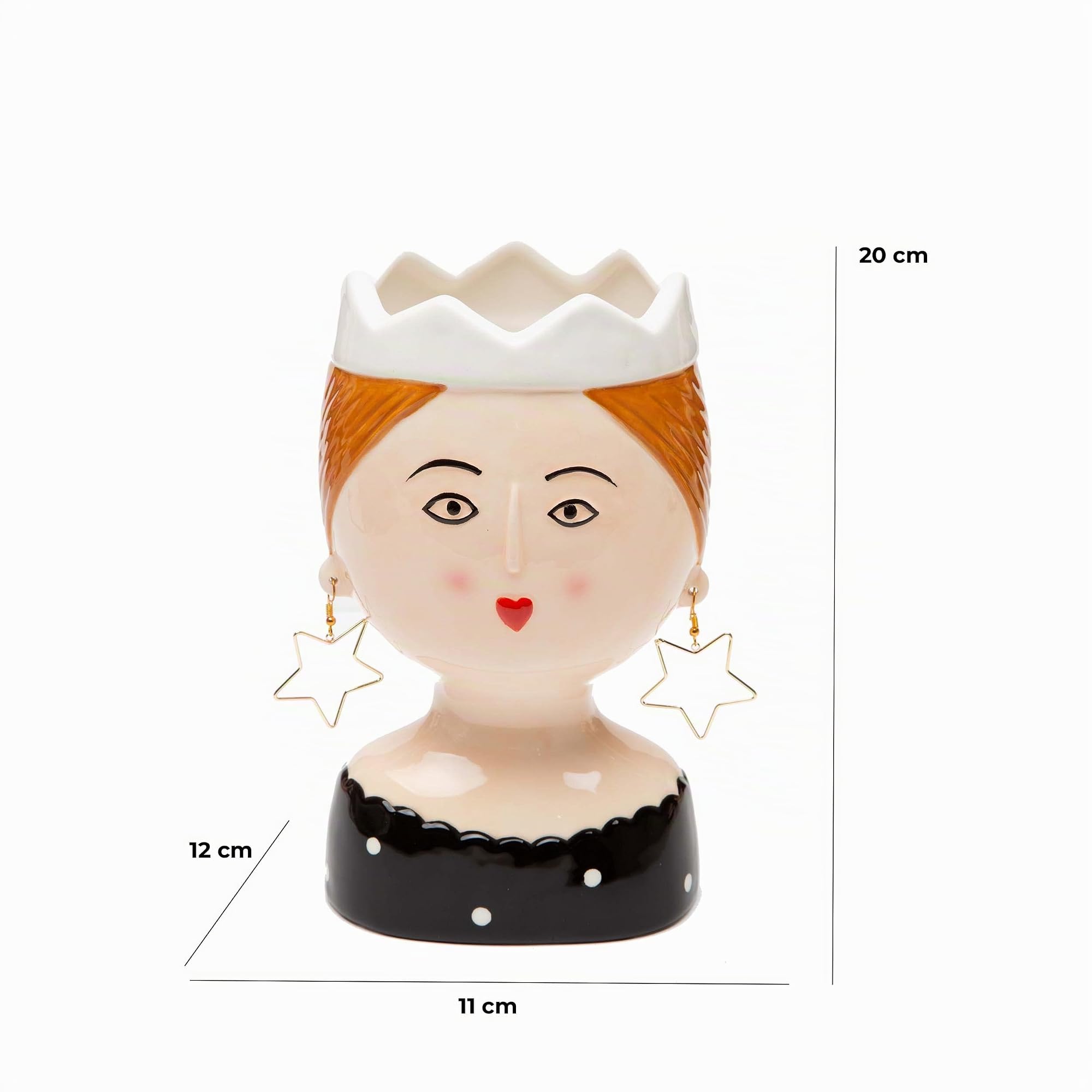 Baroni Home Girl Coroncina Bianca Vaso Ceramica 12x11x20 cm