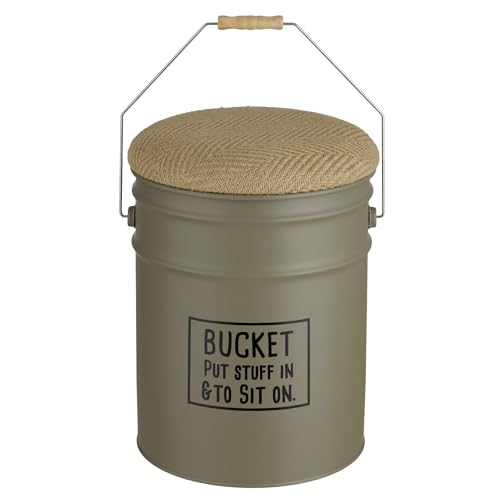 Baroni Home pouf contenitore tortora juta 40x31 cm