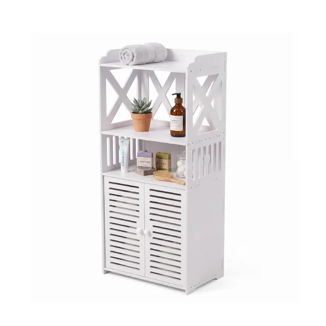 Baroni Home Mobiletto Bagno 2 Ante Alte 3 Ripiani 45x25x90 cm