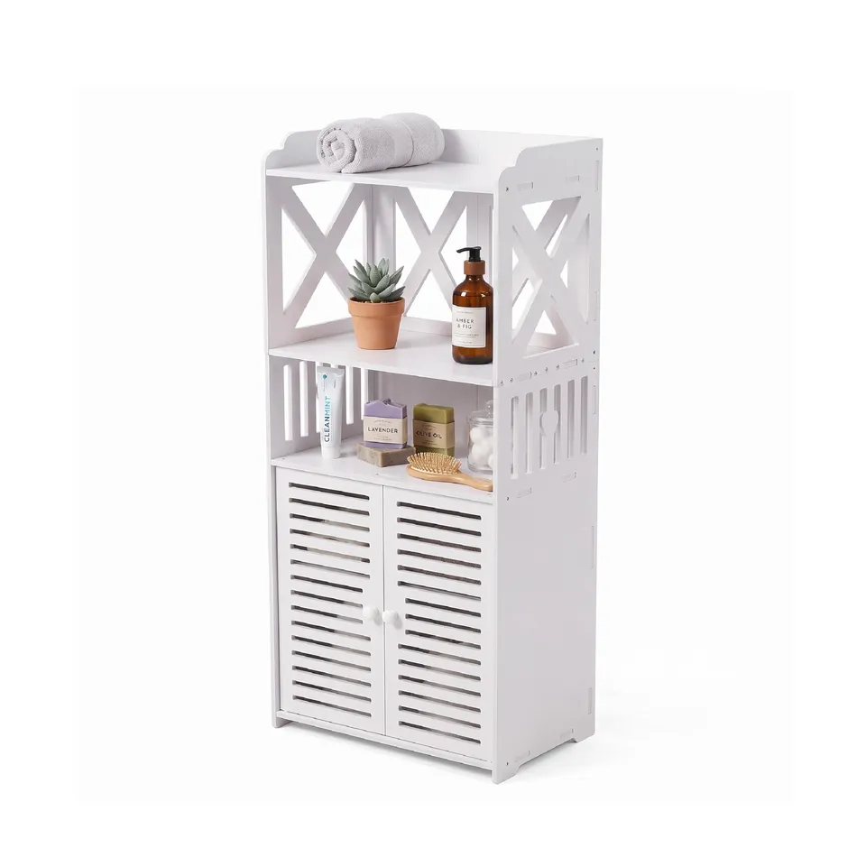 Baroni Home Mobiletto Bagno 2 Ante Alte 3 Ripiani 45x25x90 cm