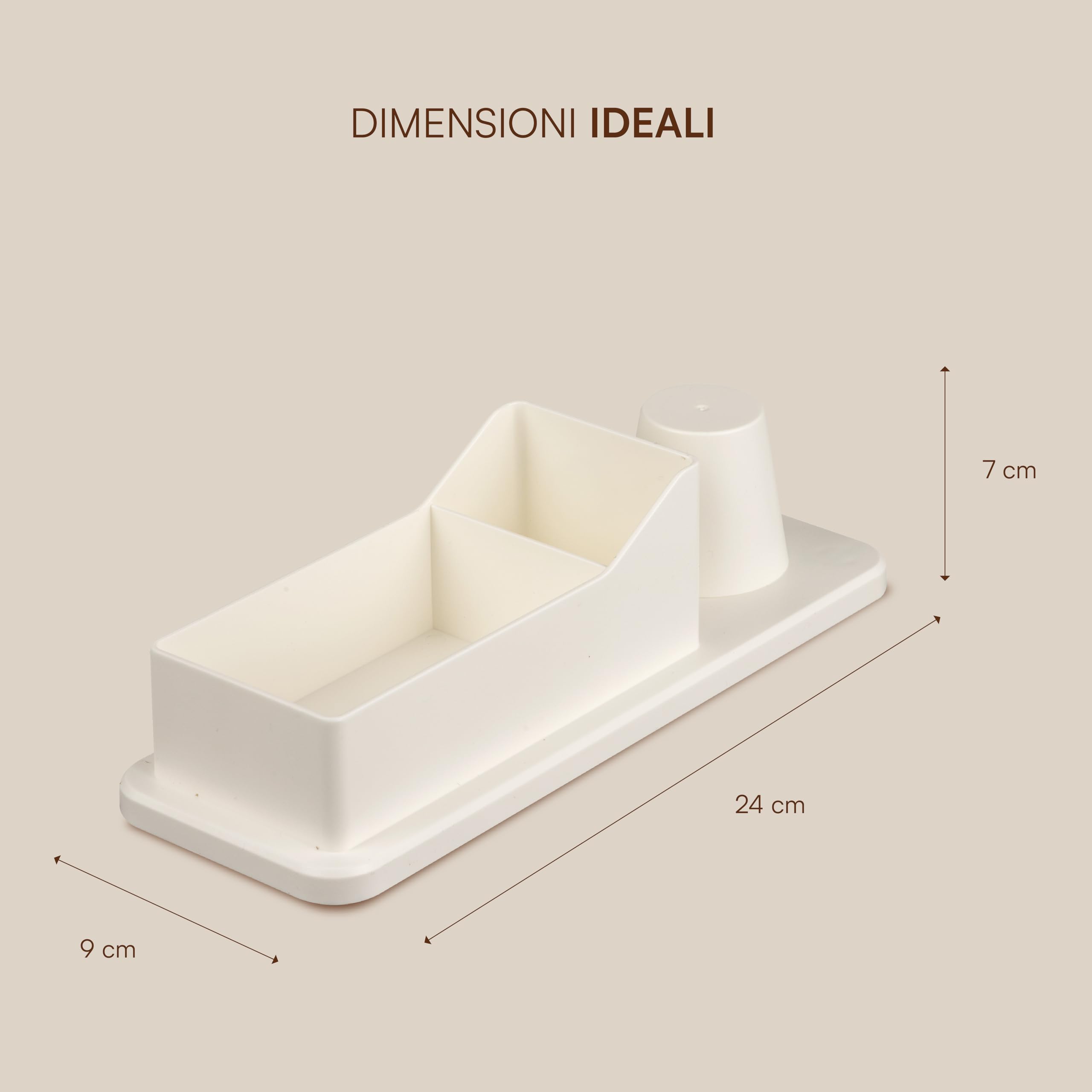 Baroni Home Organizer Caffetteria Porta Tazzine Bianco 24 cm
