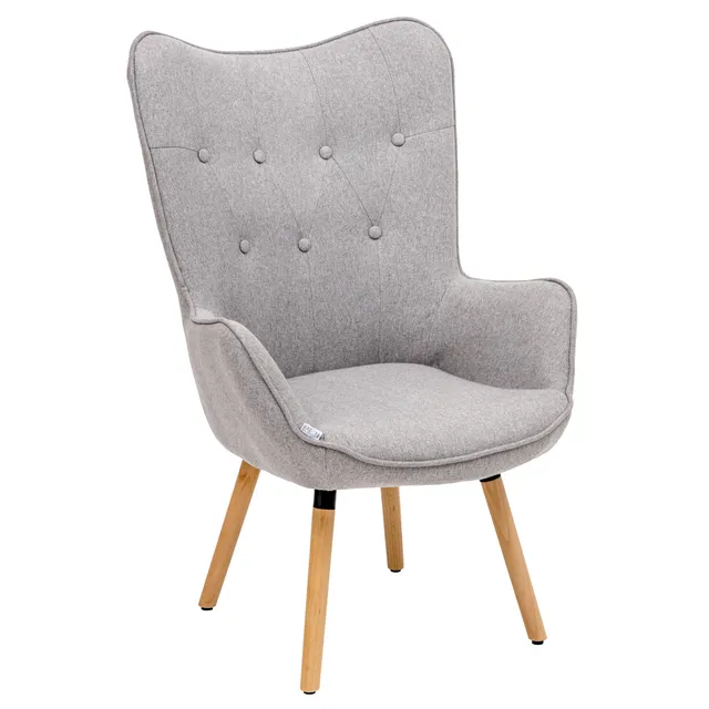 Baroni Home Poltrona Grigia 65x38x105 cm Schienale Alto