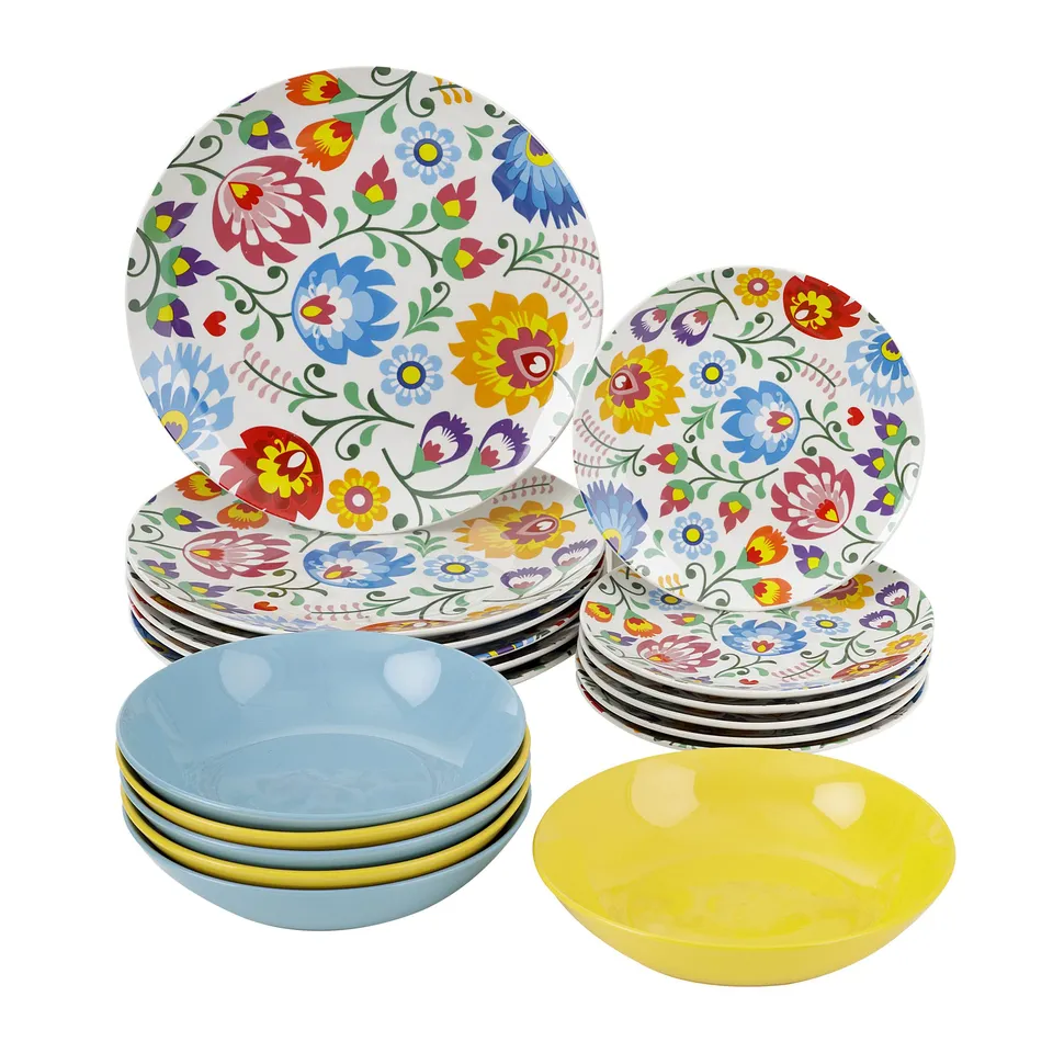 Baroni Home Fiori servito piatti 18 pezzi per 6 persone