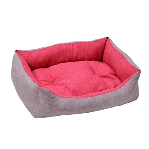 Baroni Home Cuccia Cane M 60x70 cm Grigio Bordeaux Lavabile