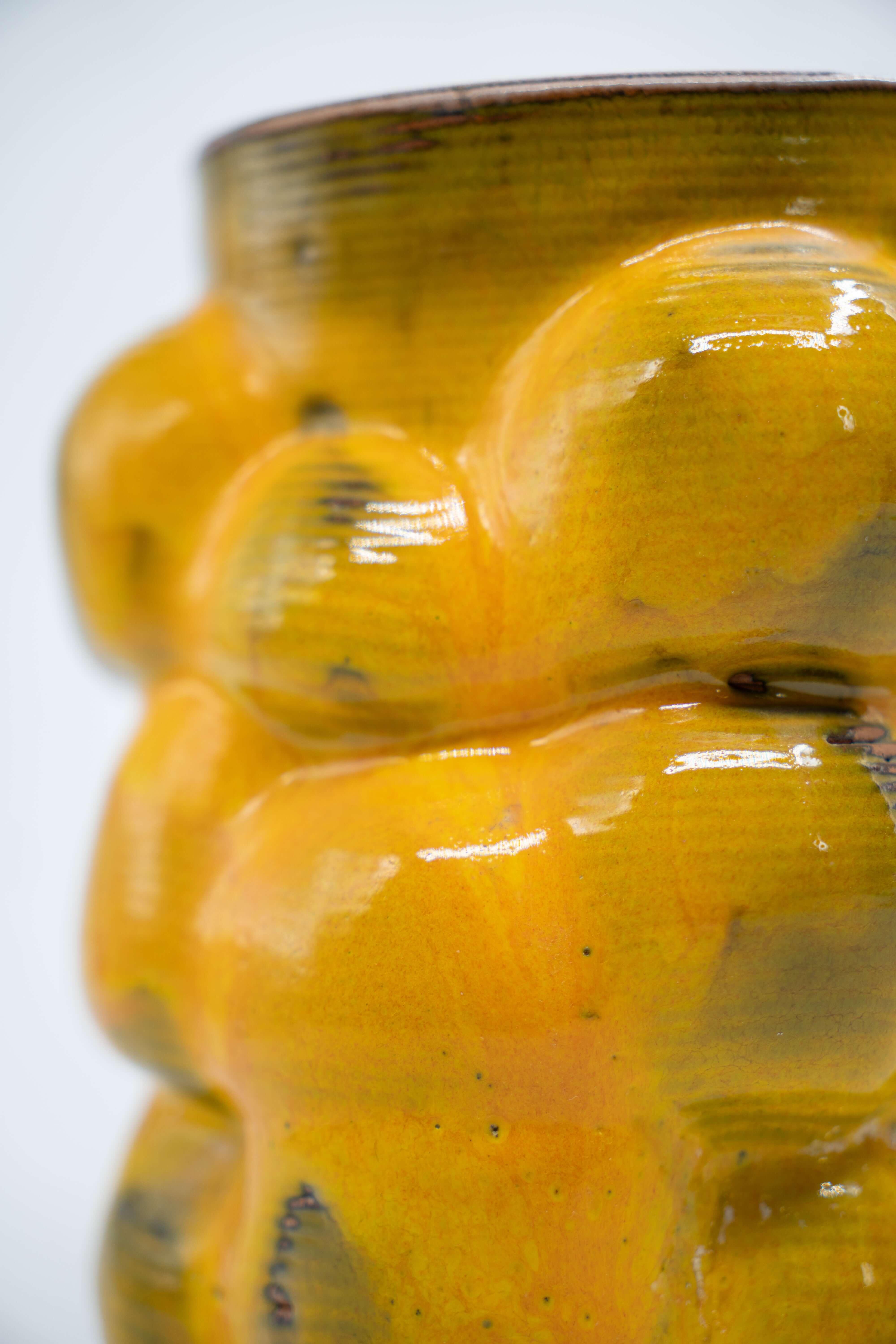 SuperForma Bolle 05 vaso ceramica smalto giallo