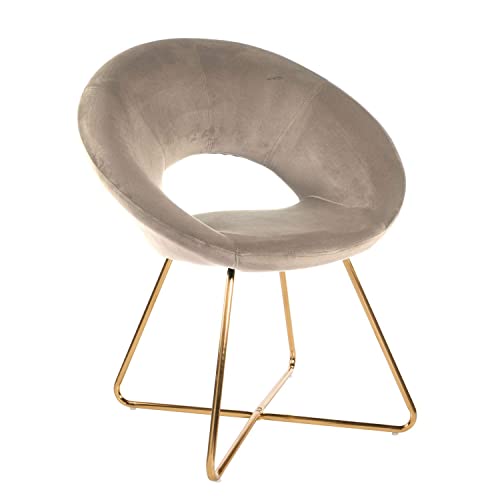 Baroni Home Poltrona Bibi Moon Beige Velluto 71x59x84 Portata 200kg