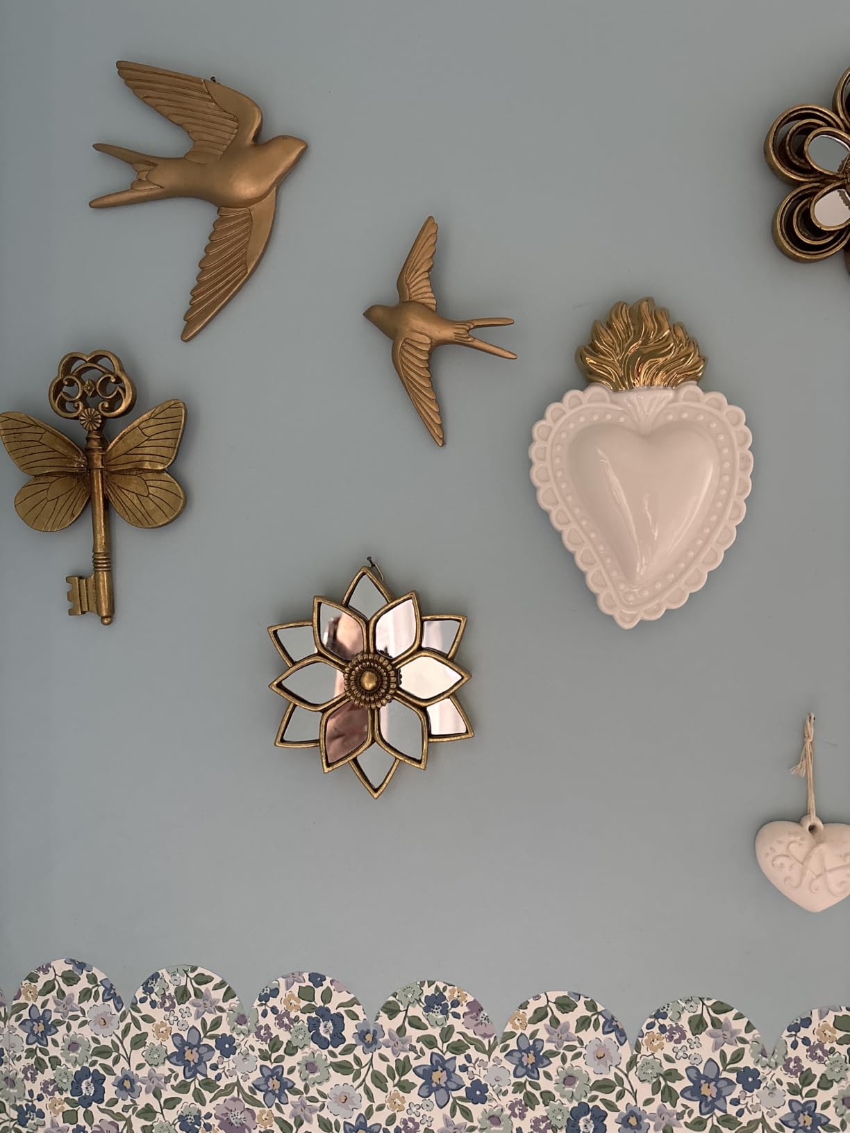 Baroni Home Cuore Sacro Ex-Voto Ceramica Panna 16x11 cm