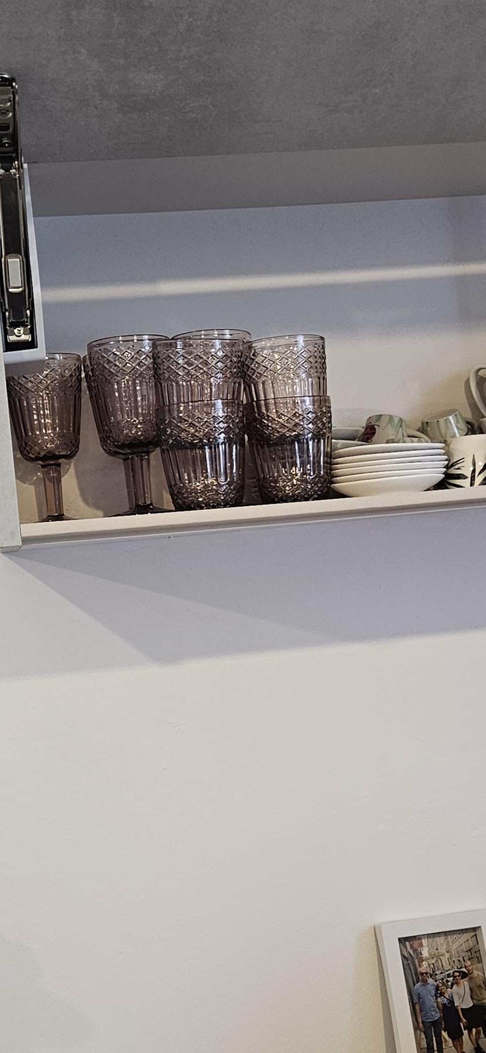 Baroni Home Set Bicchieri Vetro Fumé 30 CL 6 Pezzi Rilievo