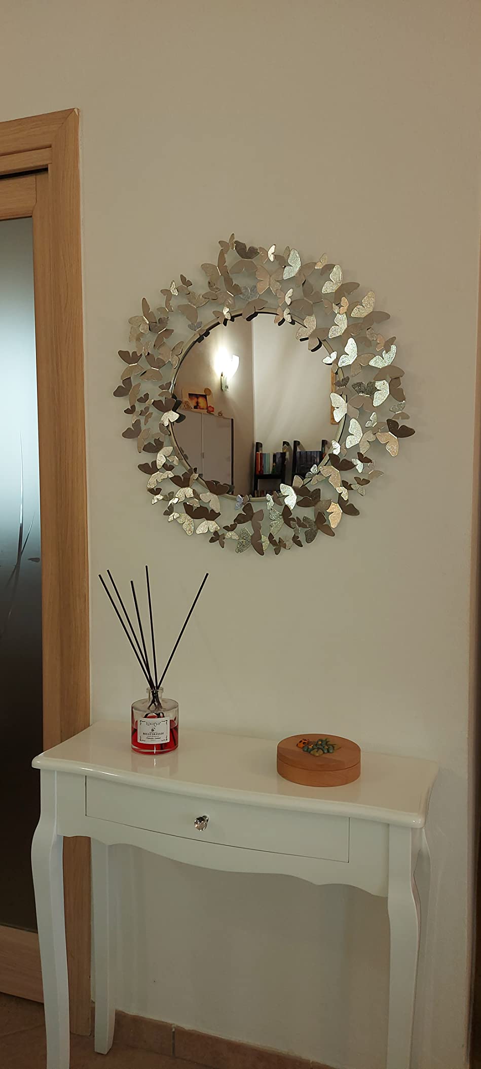 Baroni Home Specchio da Parete Raggi Oro 60x60 cm