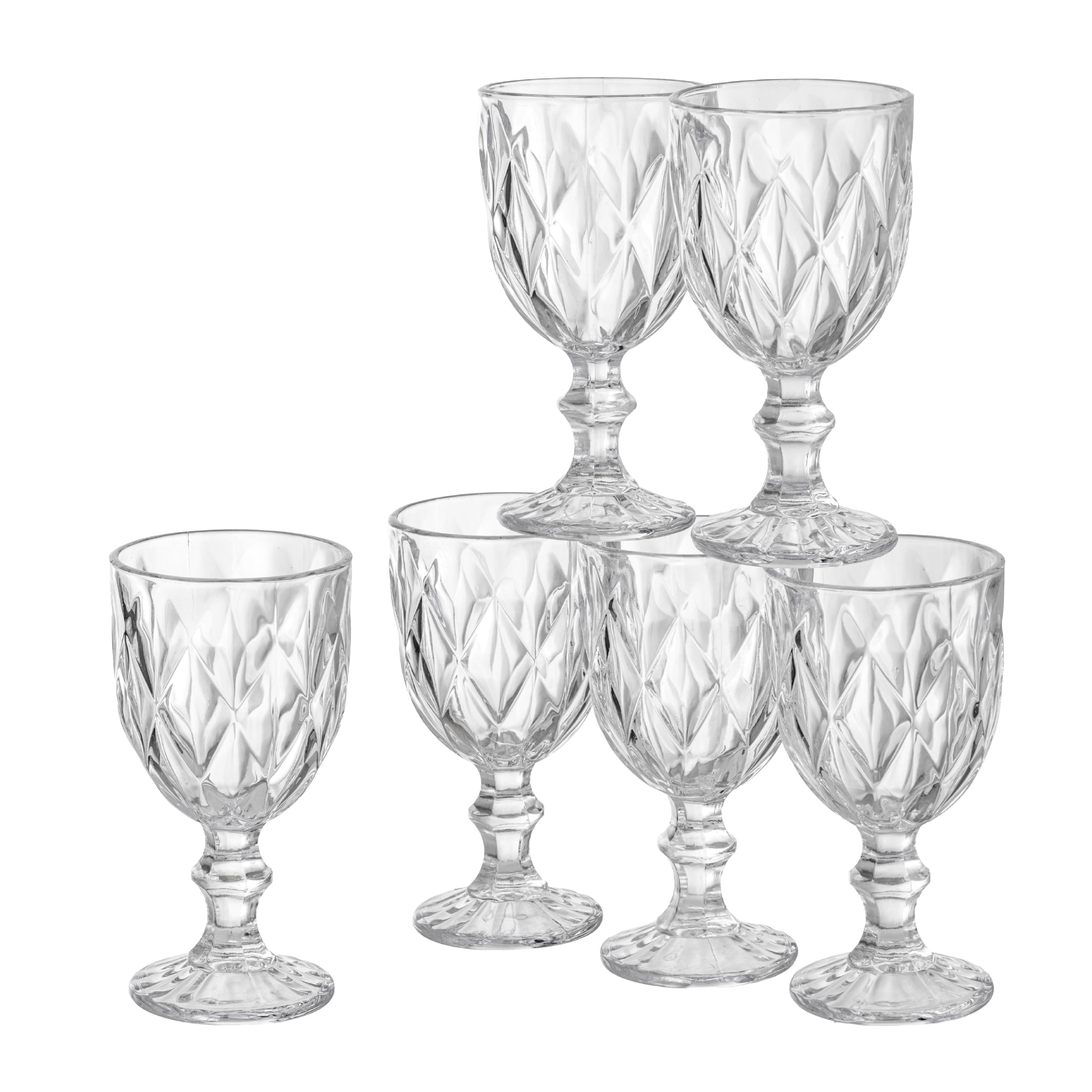 Baroni Home Set 6 Calici Diamante Vetro Verde 27 cl