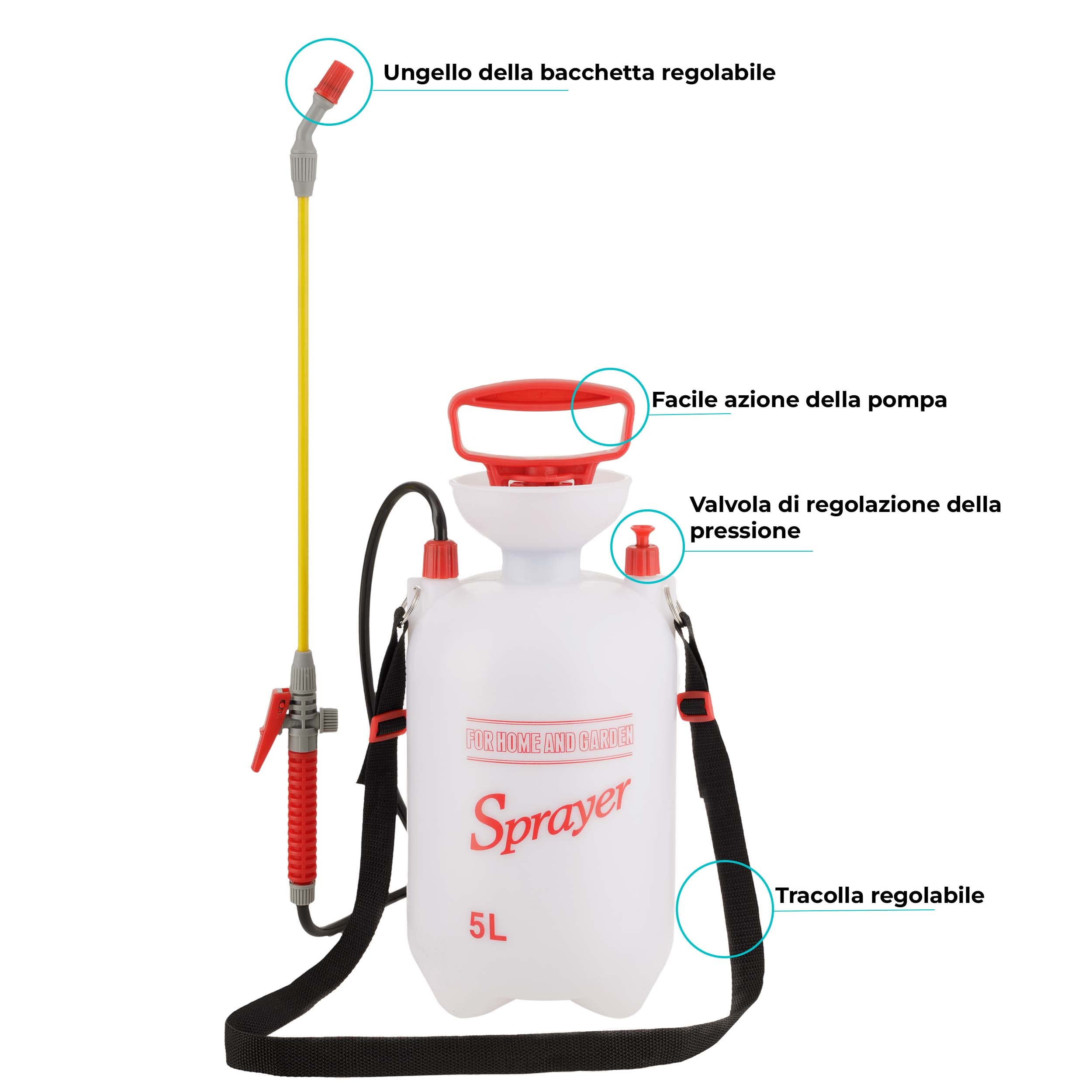 Baroni Home pompa a spalla nebulizzatore 5 L manuale