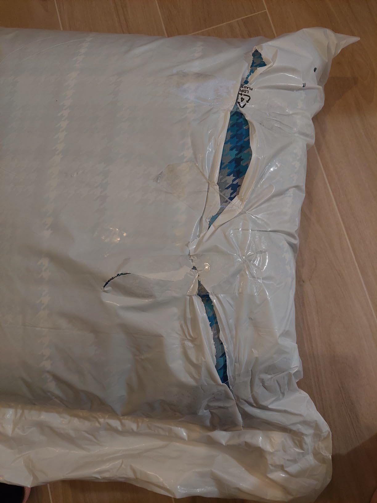 Baroni Home Piumone Matrimoniale 260x260 Righe Blu 350 g/mq anallergico