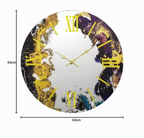 Baroni Home orologio parete vetro marmo specchio 43 cm