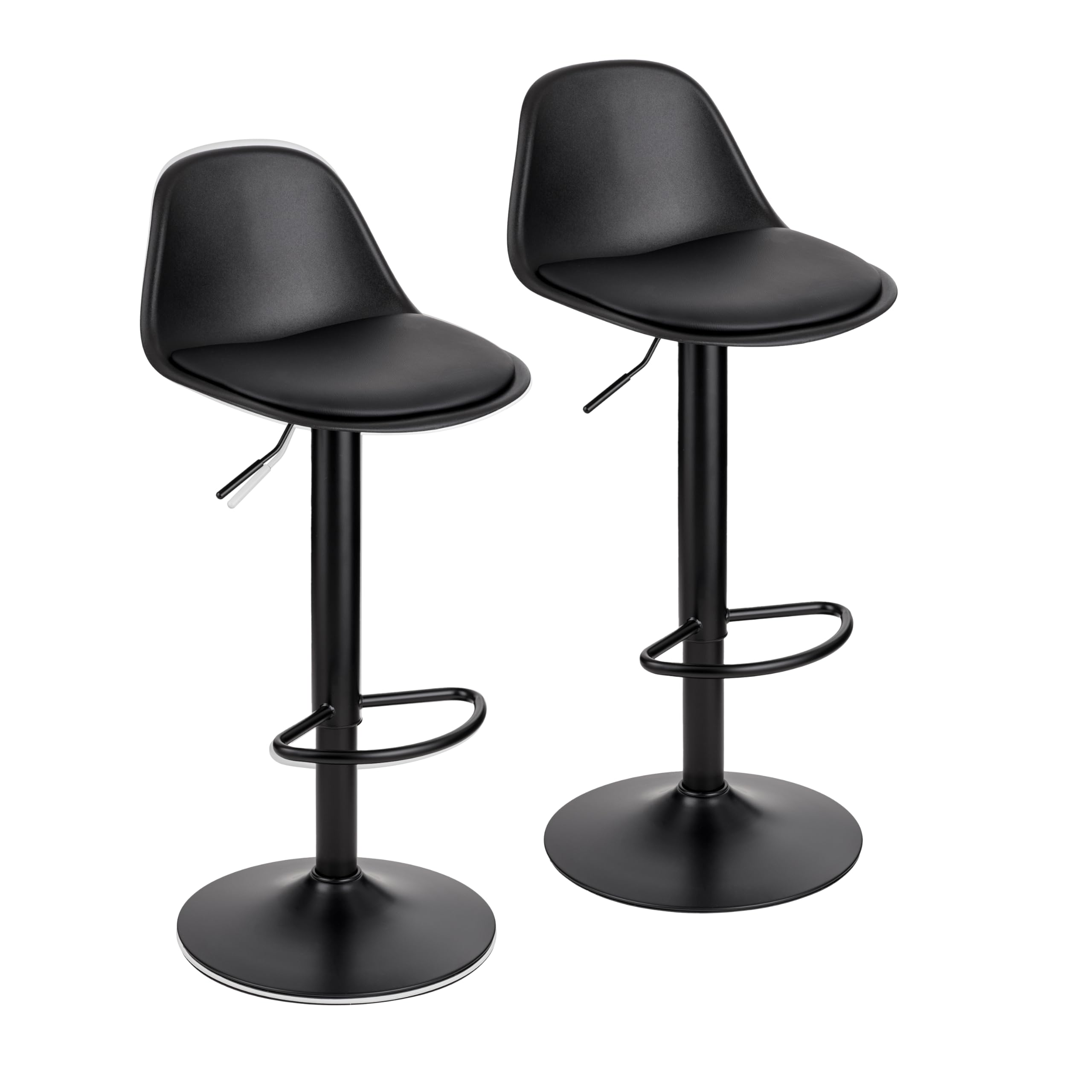 Baroni Home Sgabello Girevole Nero 1 Pezzo Altezza Regolabile