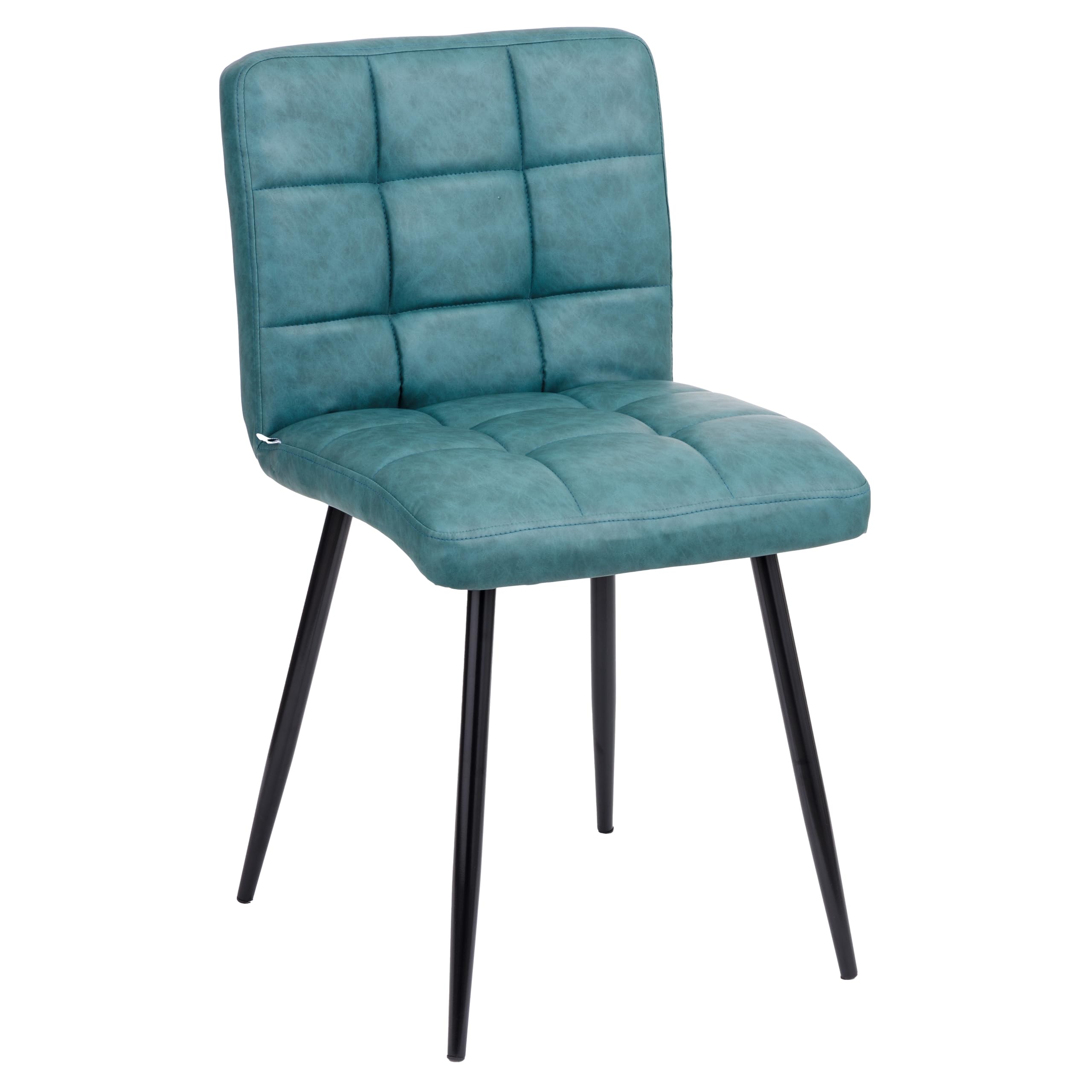 Baroni Home Sedia Moderna sedia blu petrolio ecopelle