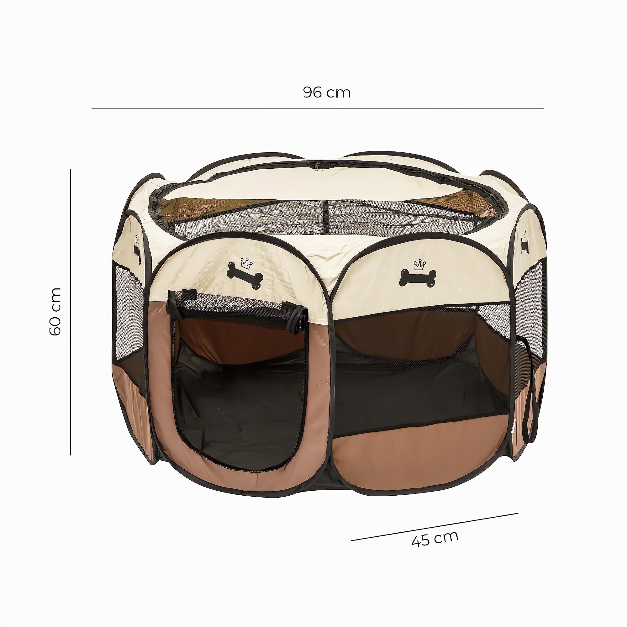 Baroni Home recinto pieghevole marrone L 96x60x45 cm