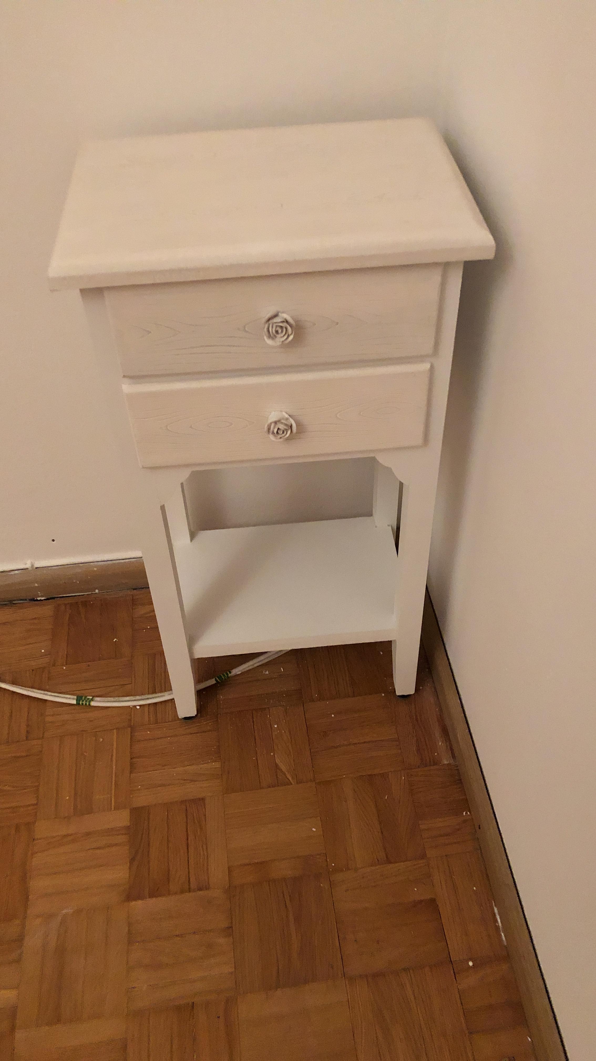 Baroni Home Montemaggi comodino 2 cassetti bianco 37x26x70