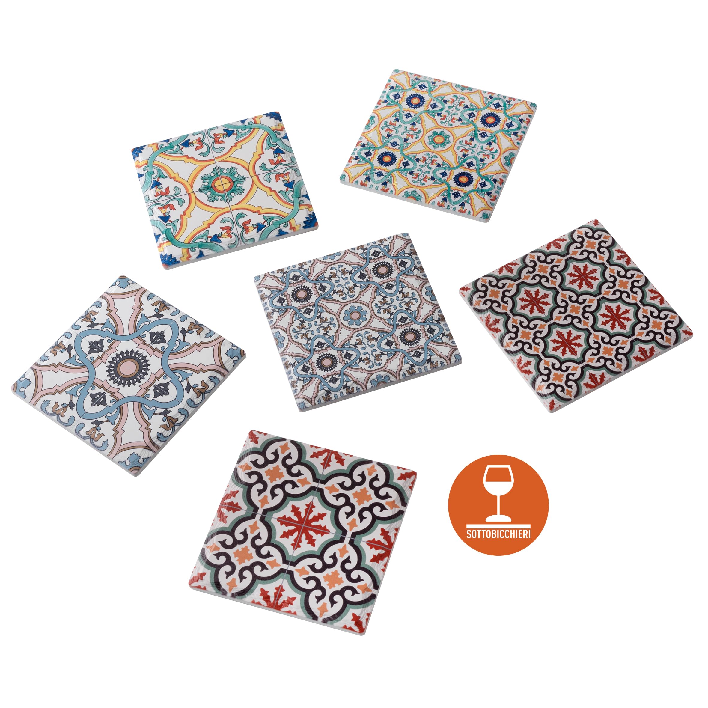 Baroni Home Capri Set 6 Sottobicchieri 11x11 cm