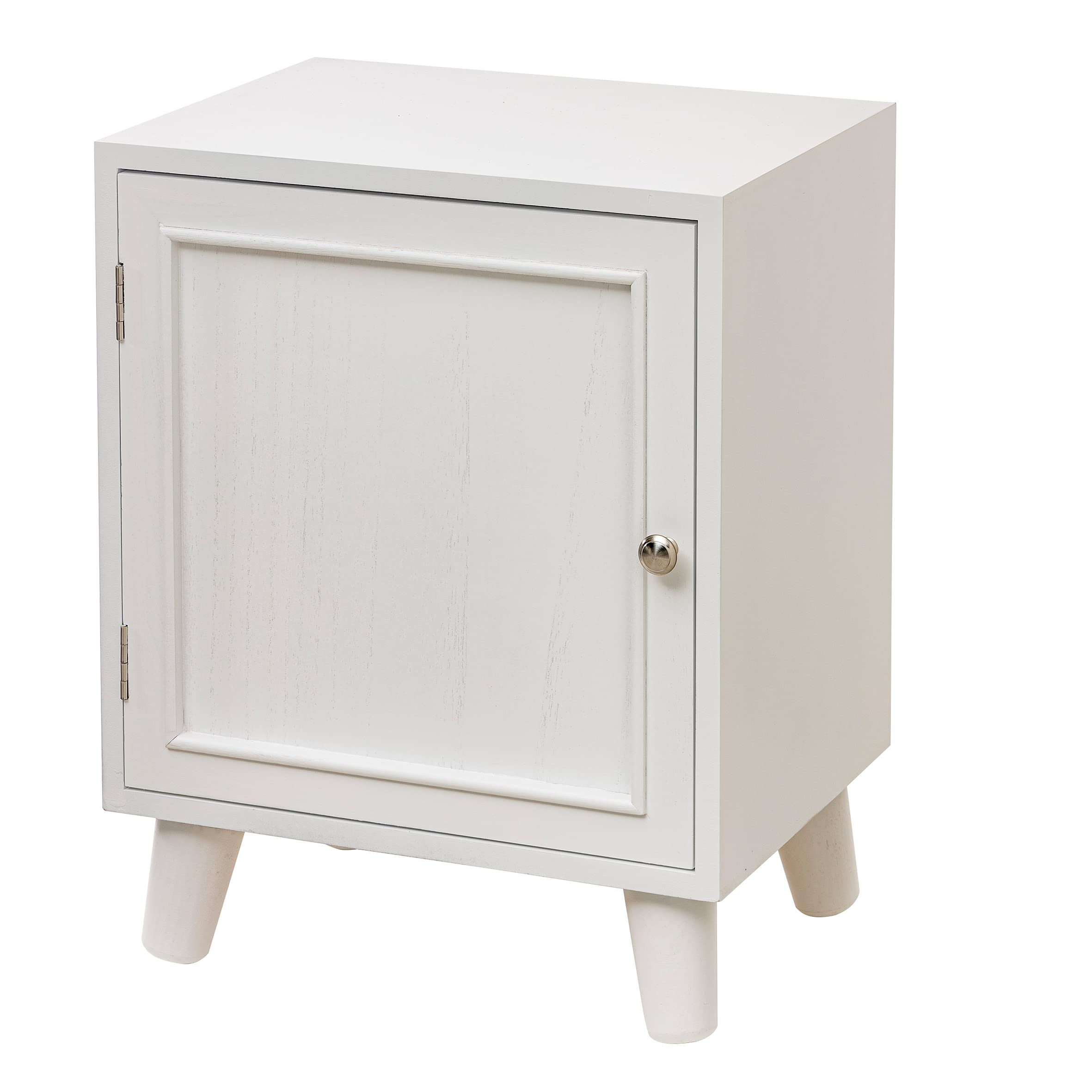 Baroni Home comodino bianco sportello e ripiani 30x30x73 cm