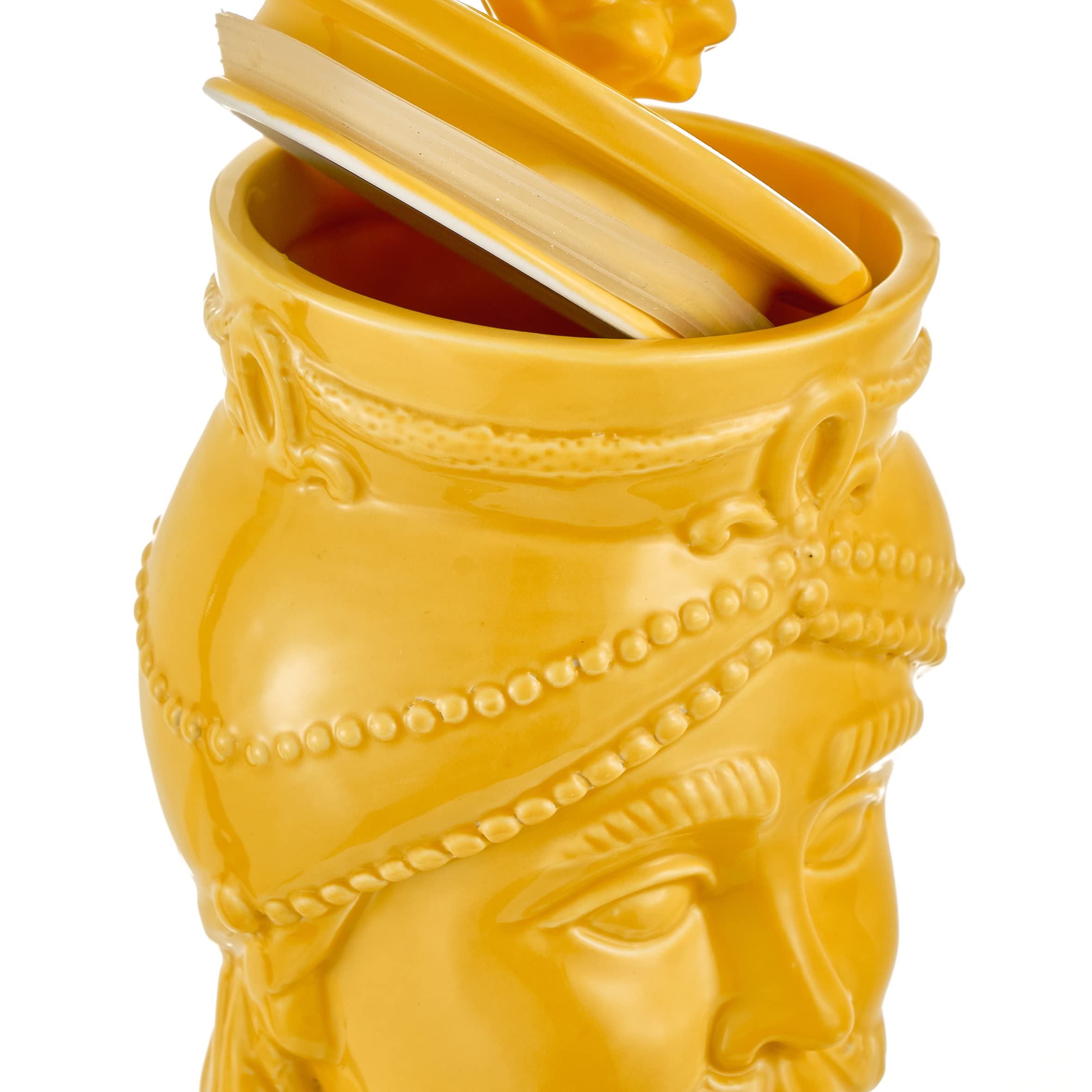 Baroni Home Re Giallo testa di moro barattolo 25 cm ermetico