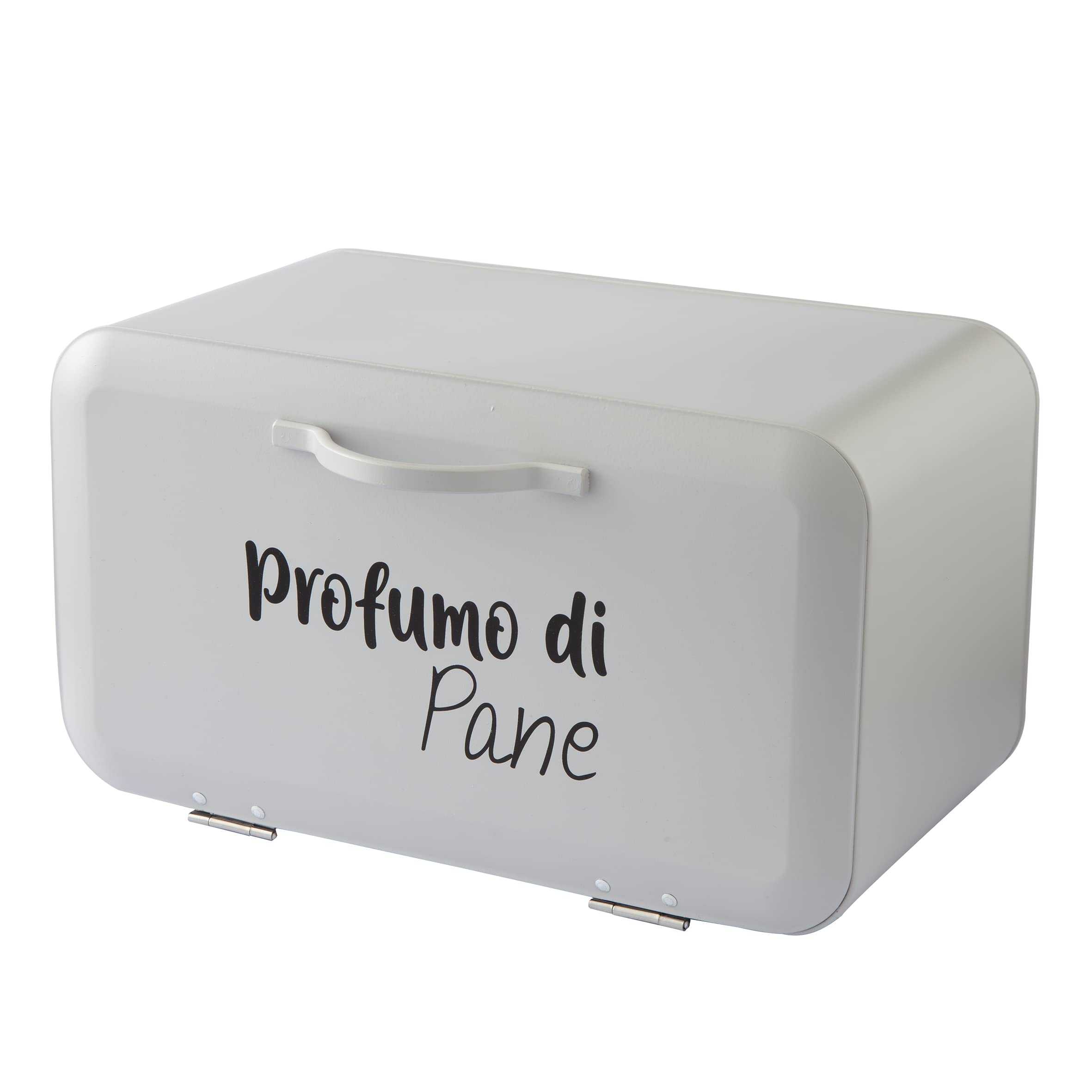 Baroni Home Portapane Metallo Grigio Chiaro 34X19X17 cm