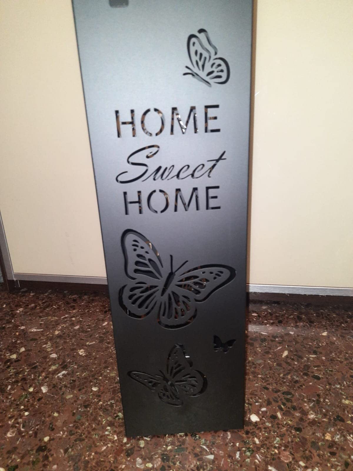 Baroni Home portaombrelli metallo bianco farfalle 15,5x15,5x49 cm