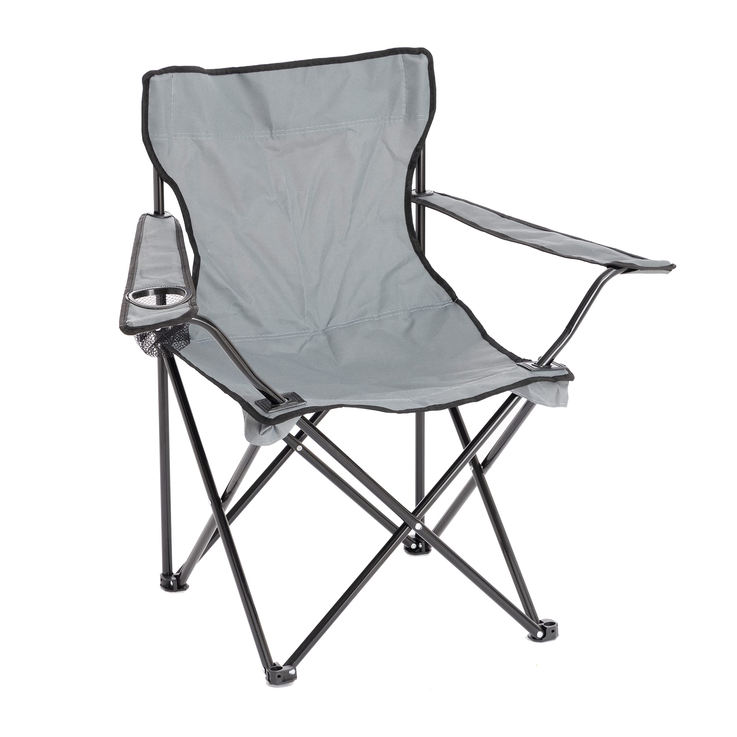 Baroni Home Sedia Campeggio Set 2 Nero Pieghevole 50x50x80