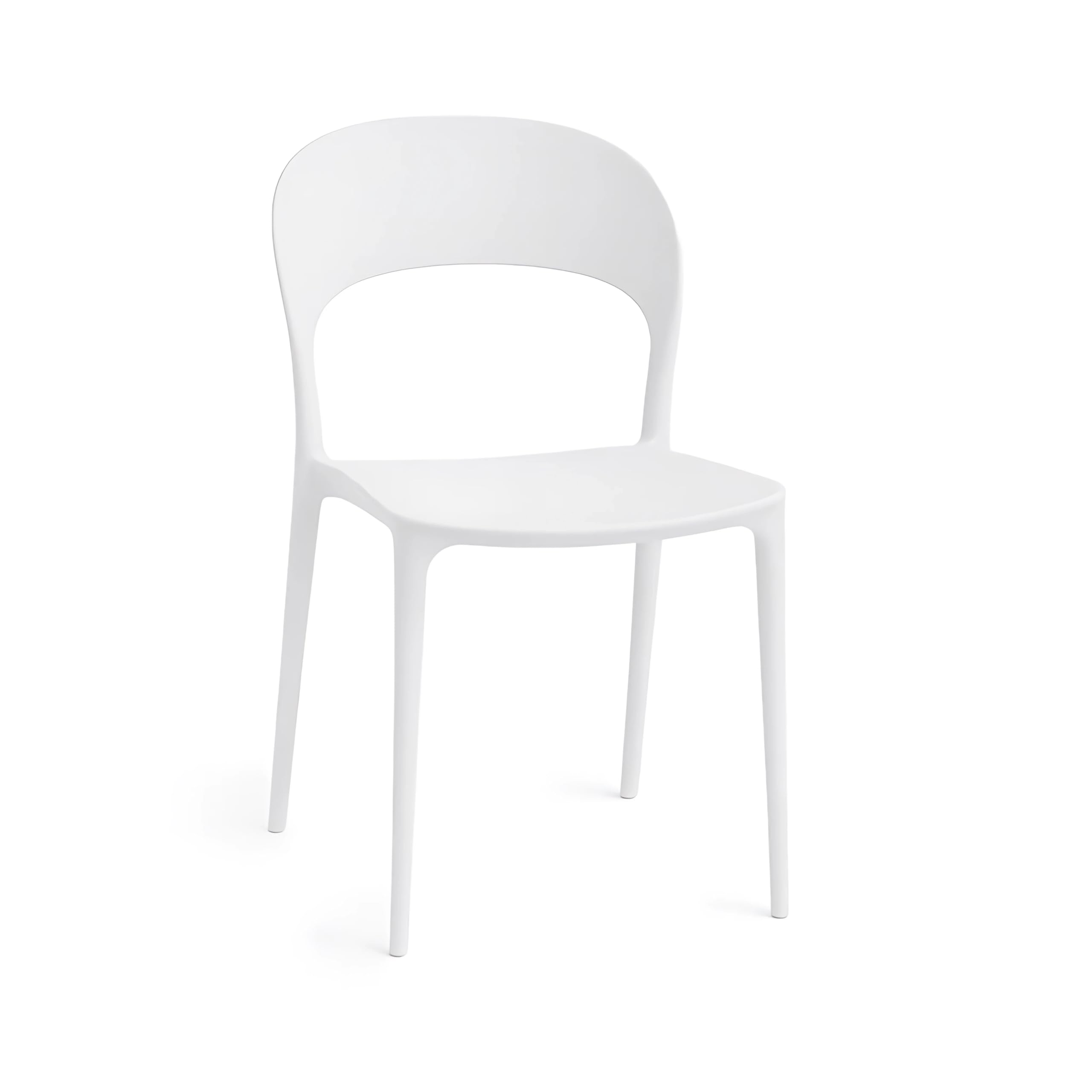 Baroni Home set 4 sedie plastica bianche 77 cm impilabili