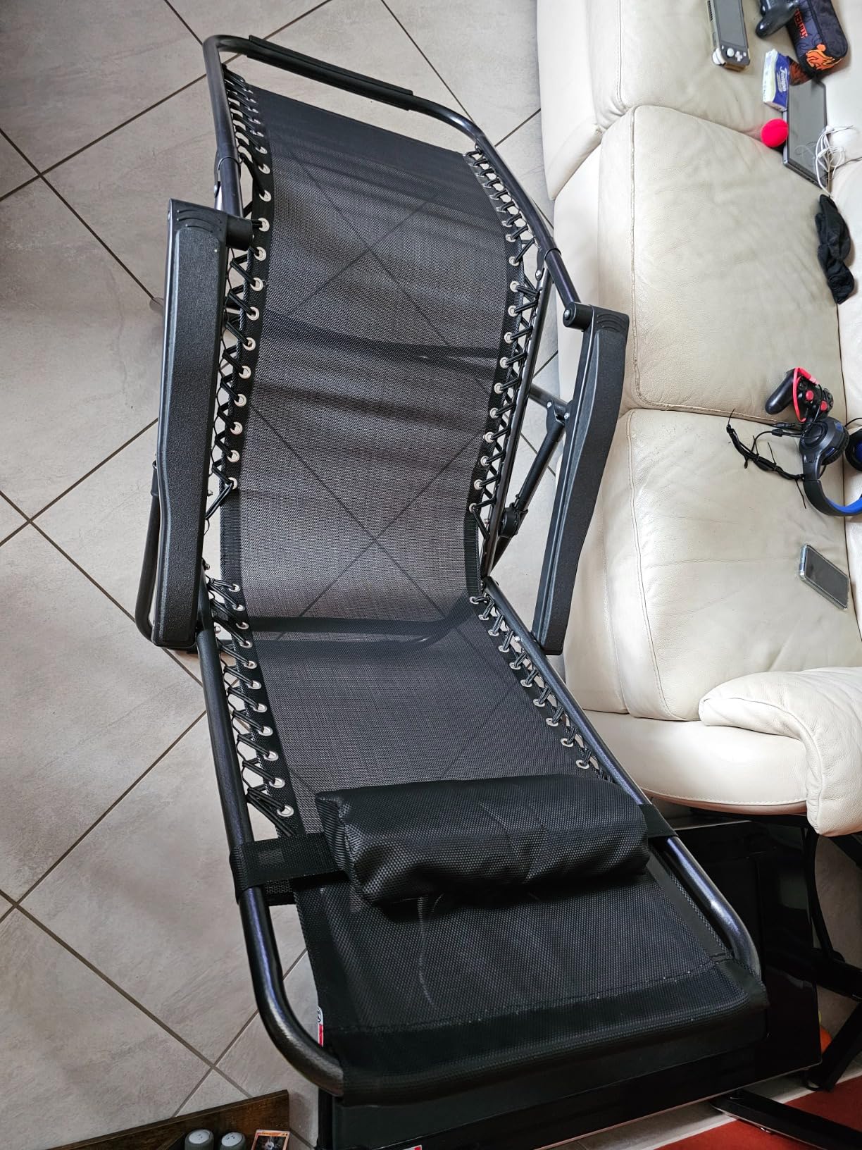 Baroni Home sdraio zero gravity pieghevole giardino nero