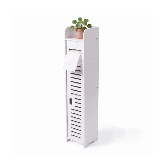 Baroni Home Mobiletto Porta Carta Igienica Anta Traforata 15x15x80 cm
