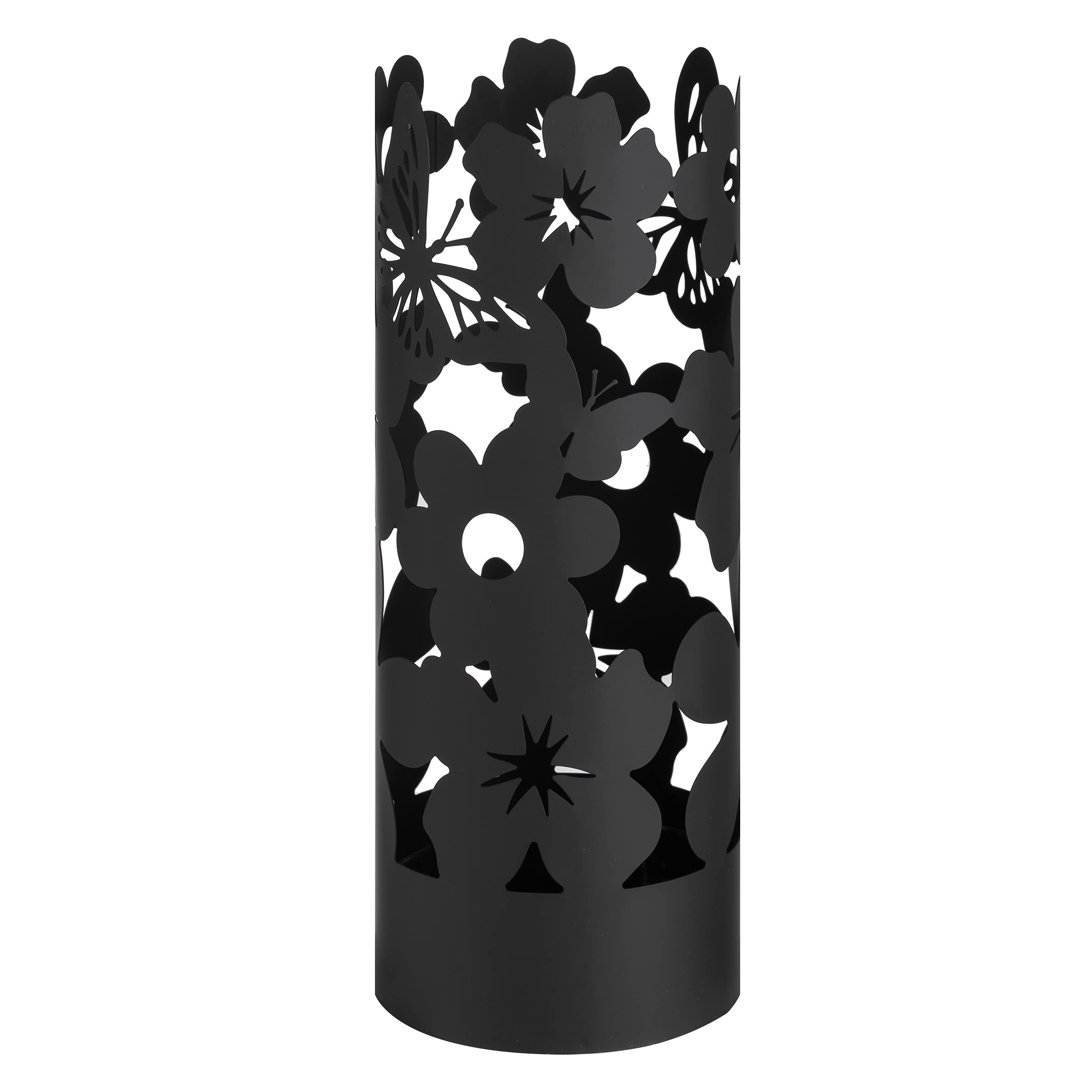 Baroni Home Portaombrelli Flowers Bianco Metallo 19x19x49
