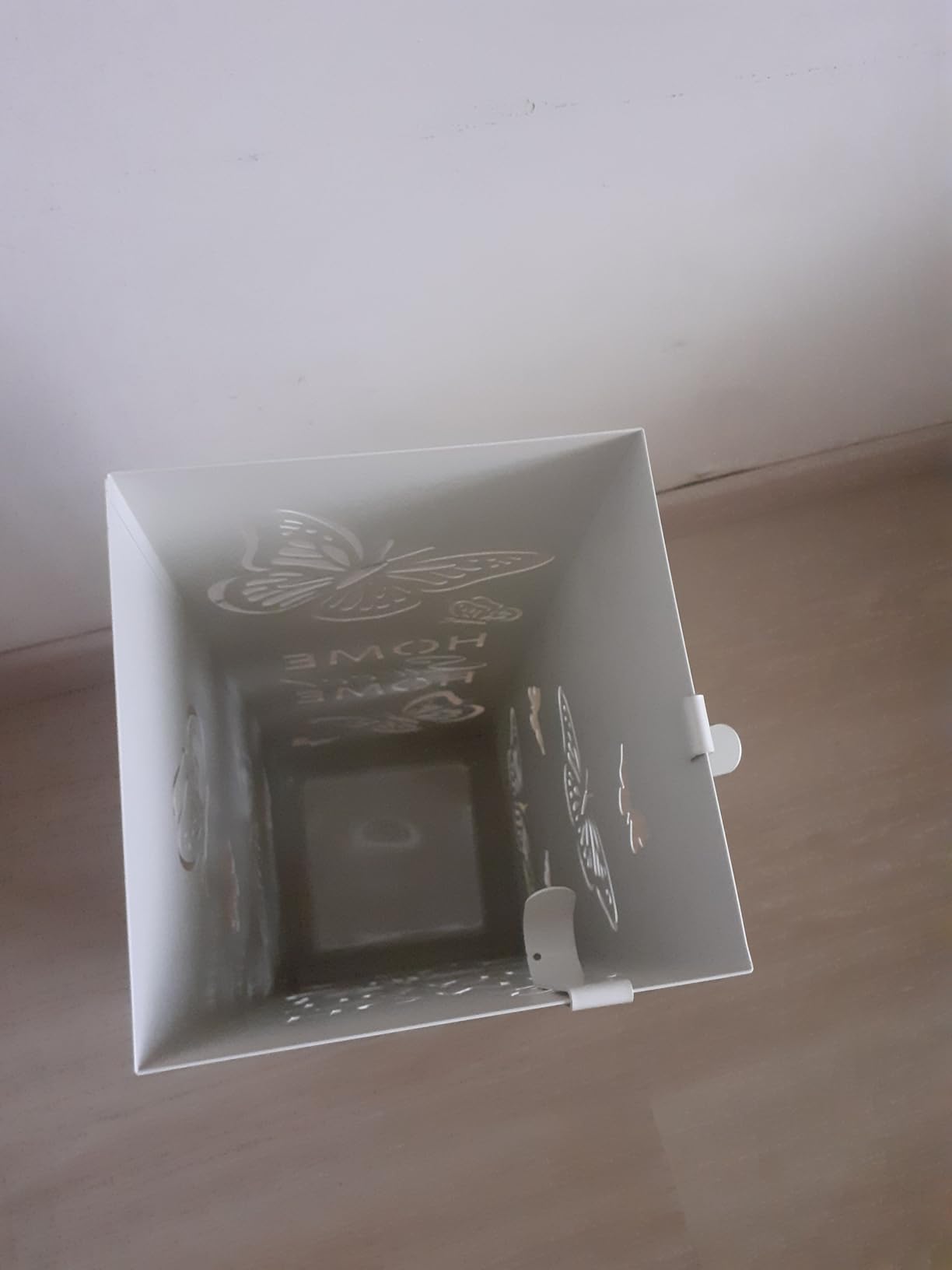 Baroni Home portaombrelli metallo bianco farfalle 15,5x15,5x49 cm