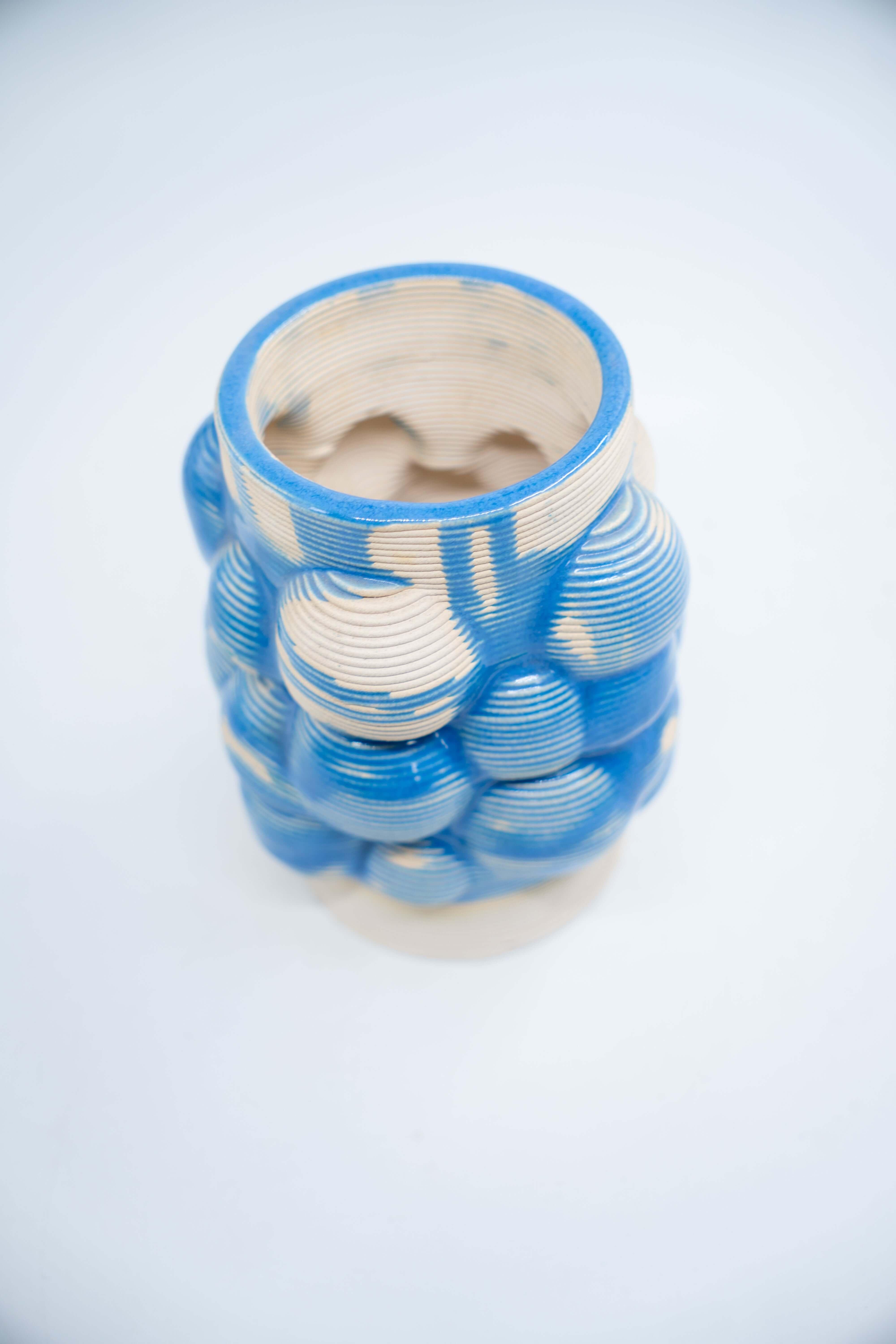 SuperForma Bolle 06 vaso ceramica smalto azzurro