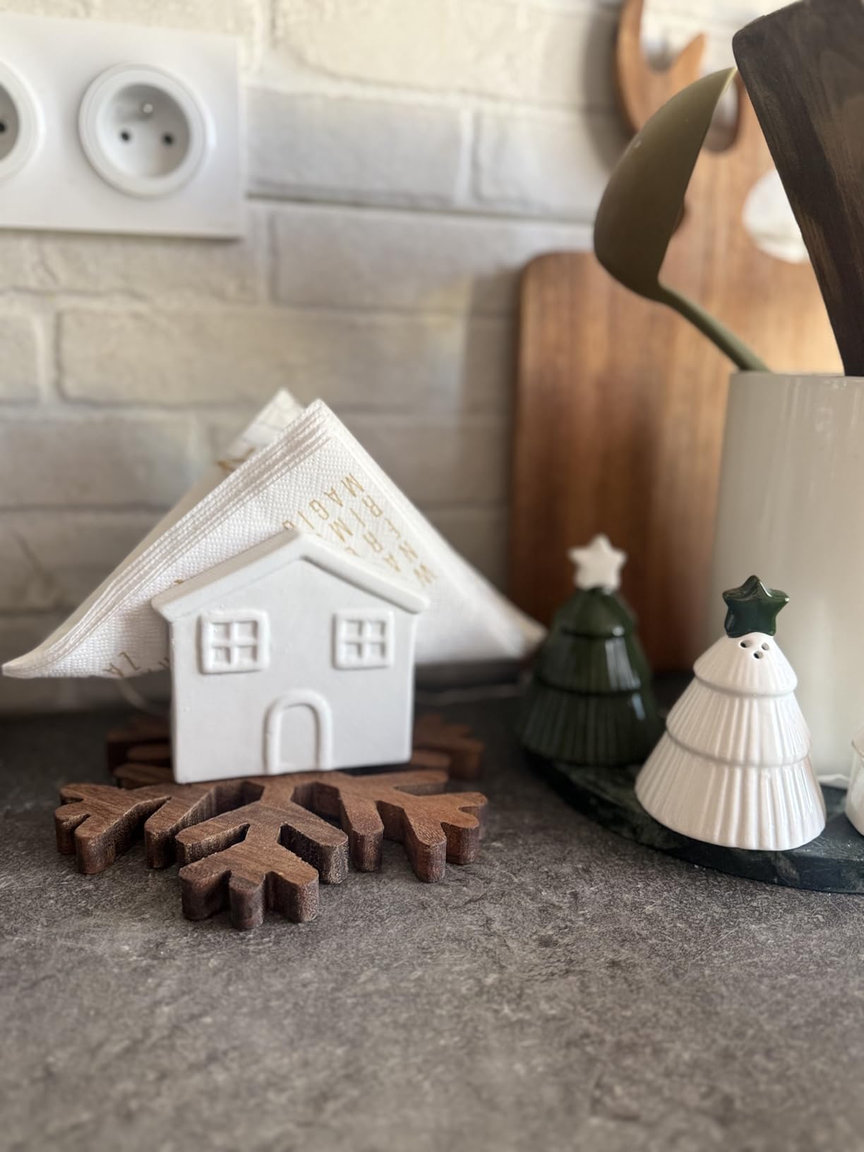 Baroni Home Casina Bianca portaspugna ceramica 10x6x10 cm