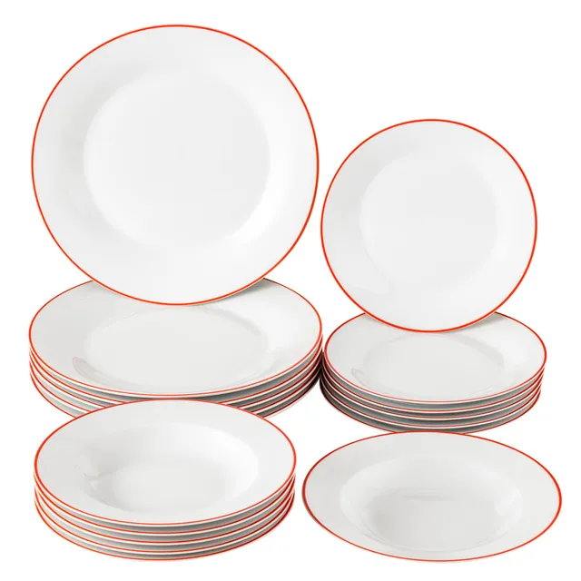 Baroni Home Red Line servizio piatti 18 pezzi porcellana