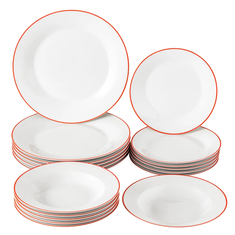 Baroni Home Red Line servizio piatti 18 pezzi porcellana