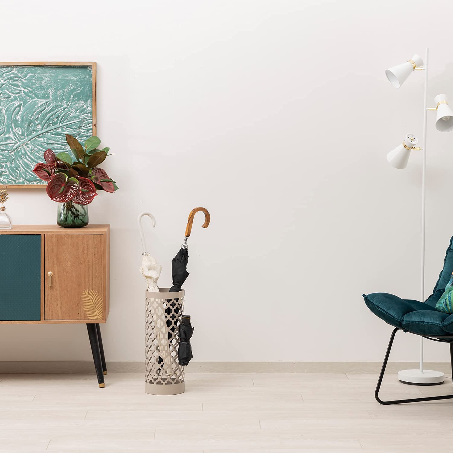 Baroni Home Classic portaombrelli tortora 19x19x49 cm metallo
