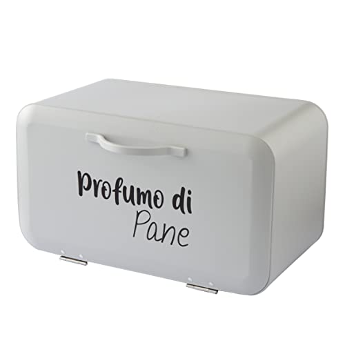 Baroni Home Portapane Metallo Grigio Chiaro 34X19X17 cm