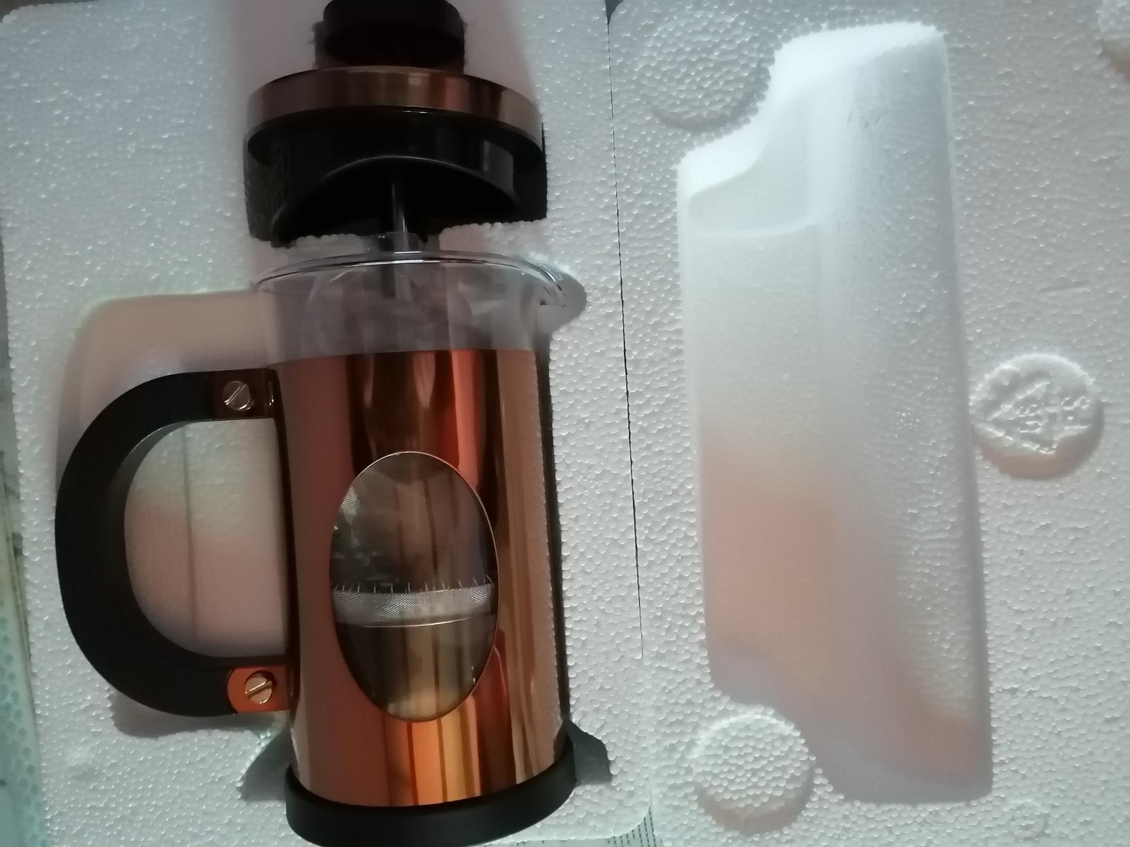 bonVIVO French Press Caffettiera Stantuffo Rame 8 Tazze Vetro
