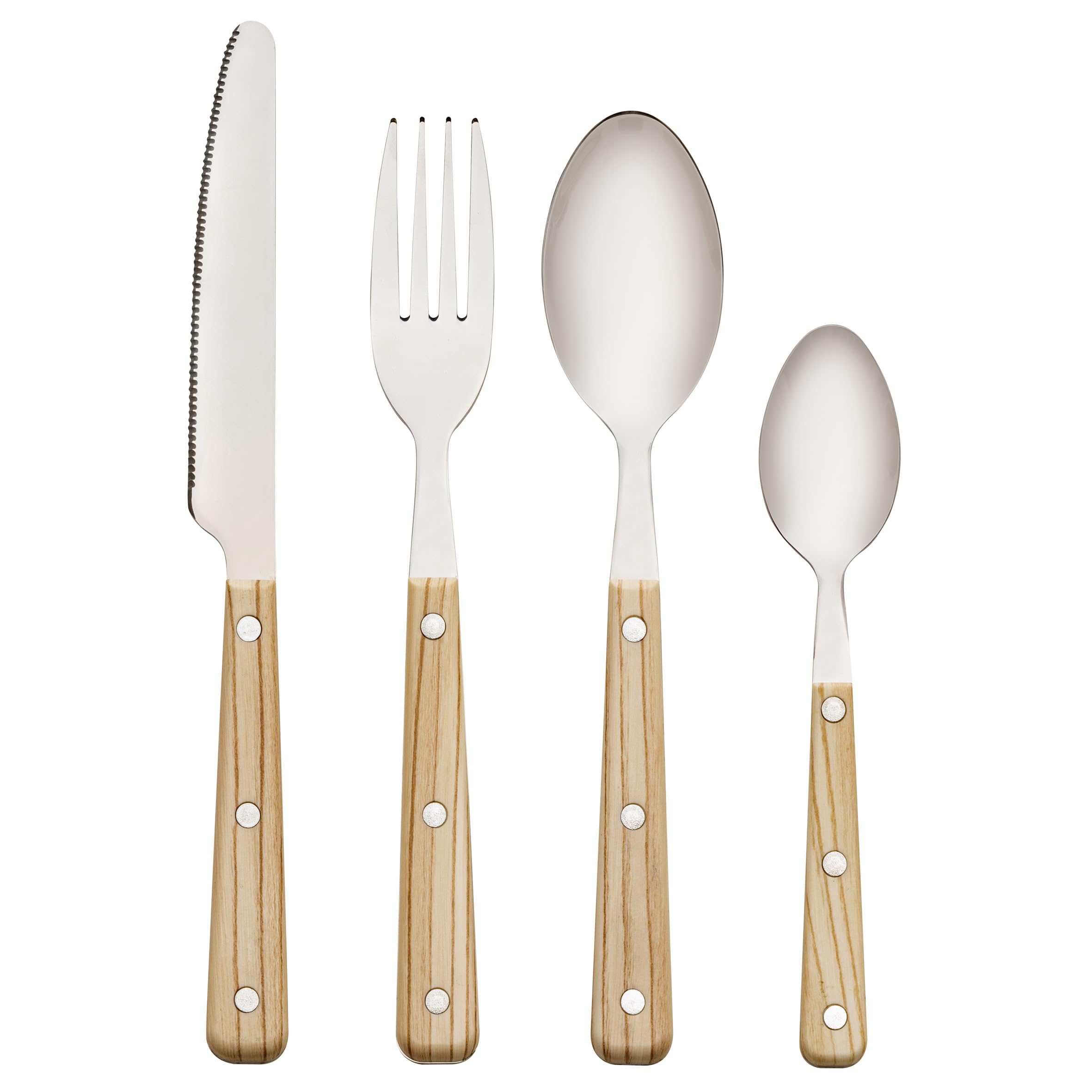 Baroni Home set posate 24 pz acciaio inox bacche 6 persone