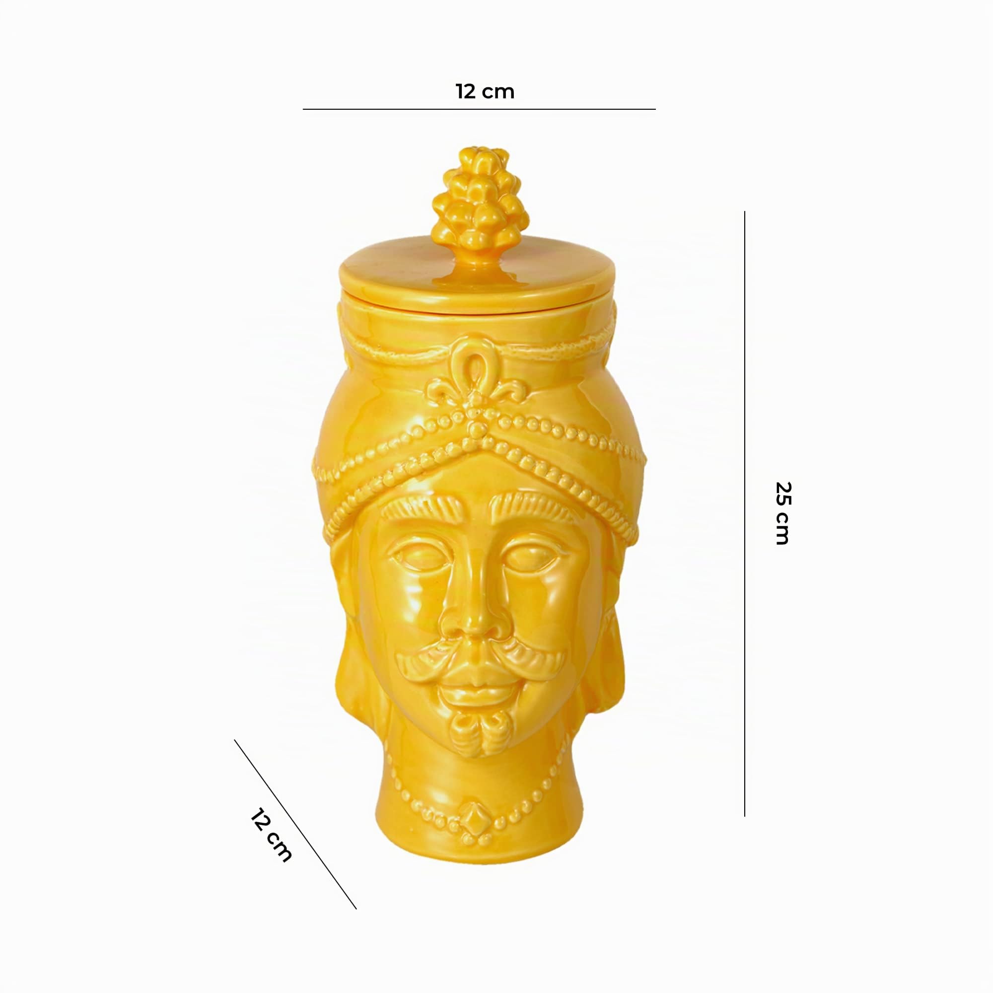 Baroni Home Re Giallo testa di moro barattolo 25 cm ermetico