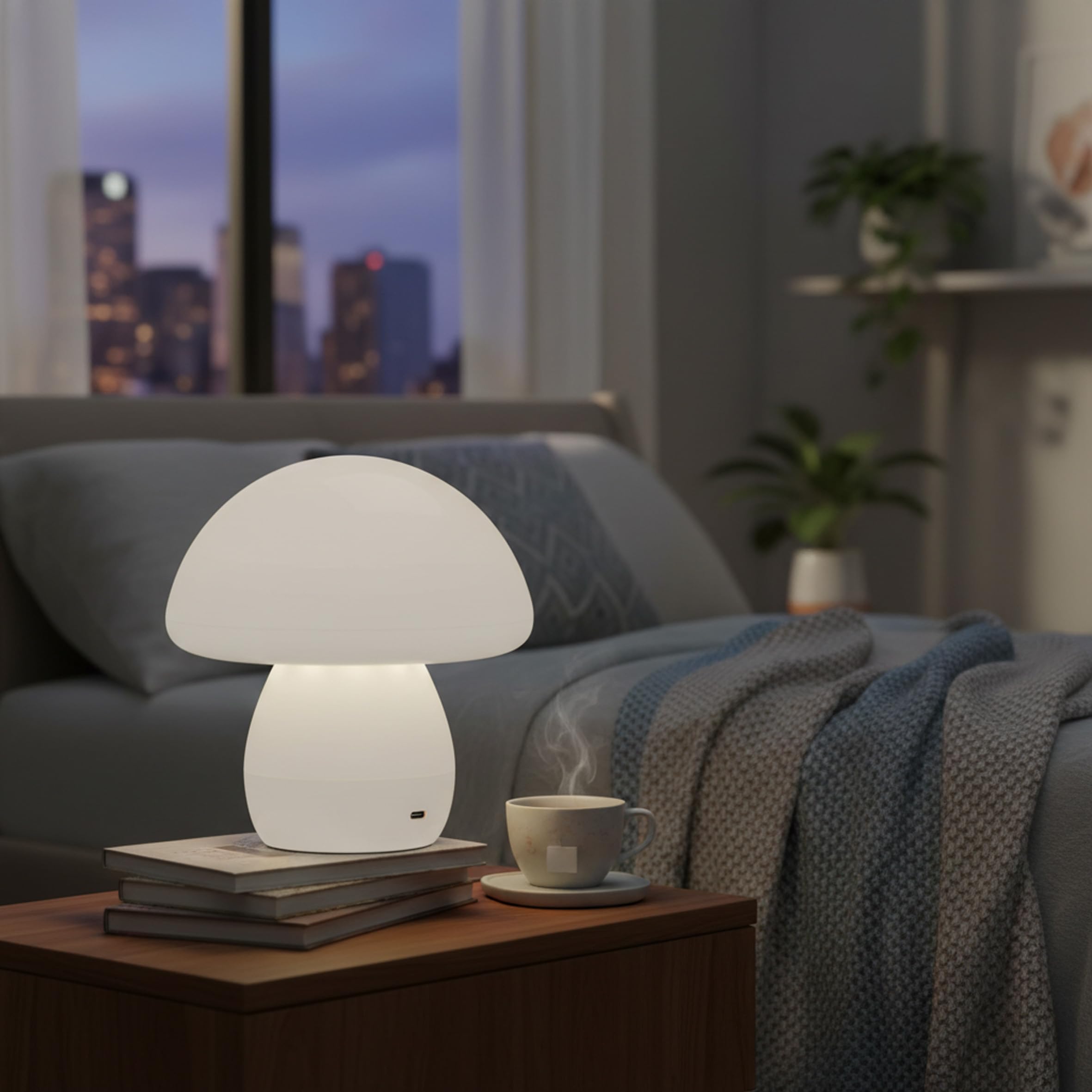 Baroni Home Lampada LED Fungo PVC Bianca 15x15x16,5 cm