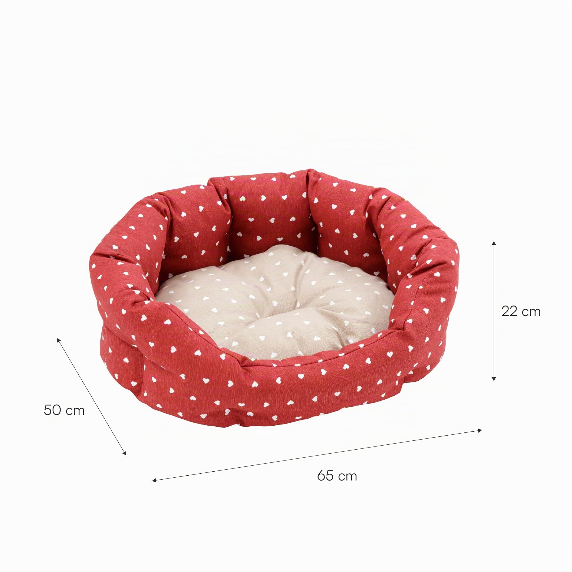 Baroni Home cuccia cane ovale grigia stelle 50x65 cm