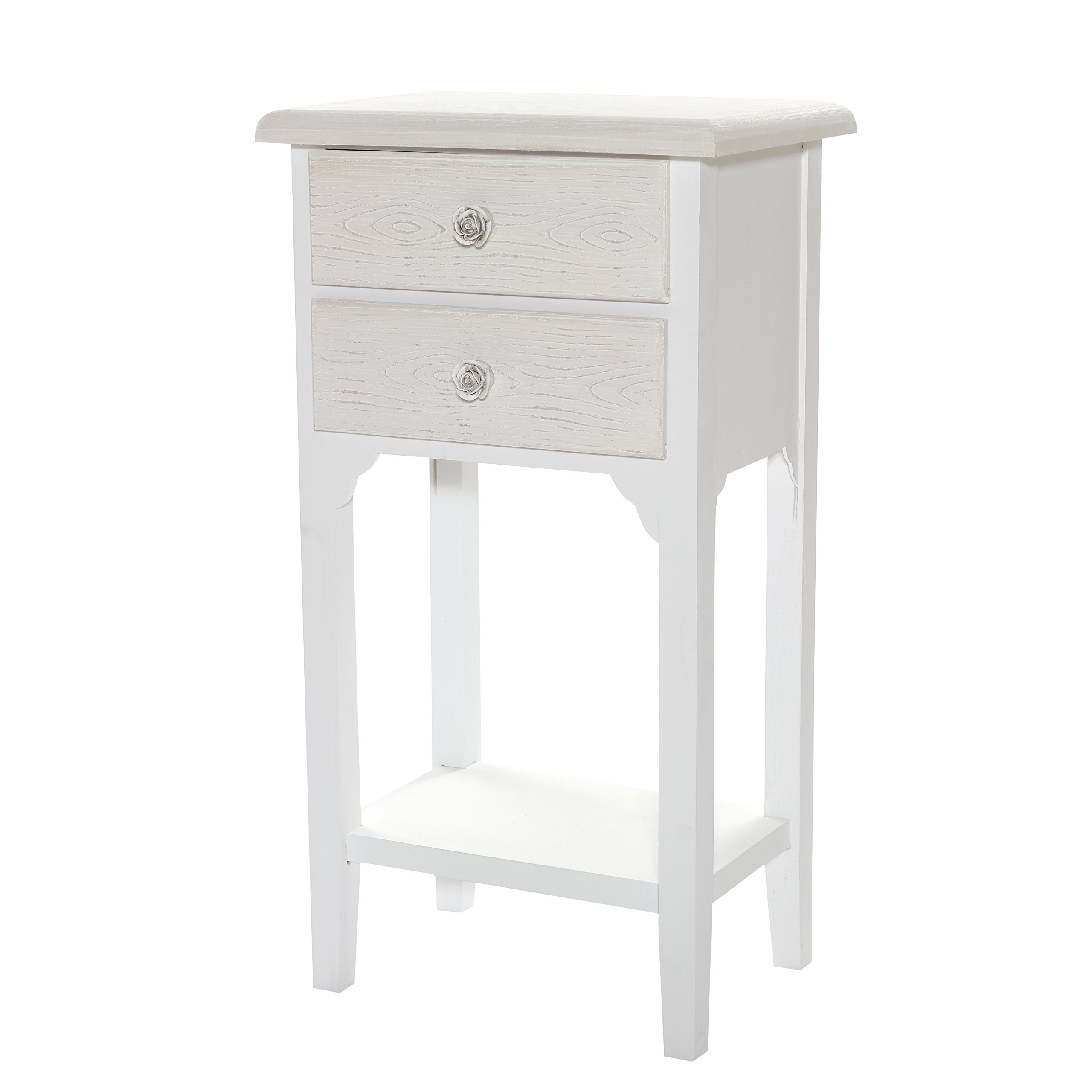 Baroni Home Montemaggi comodino 2 cassetti bianco 37x26x70